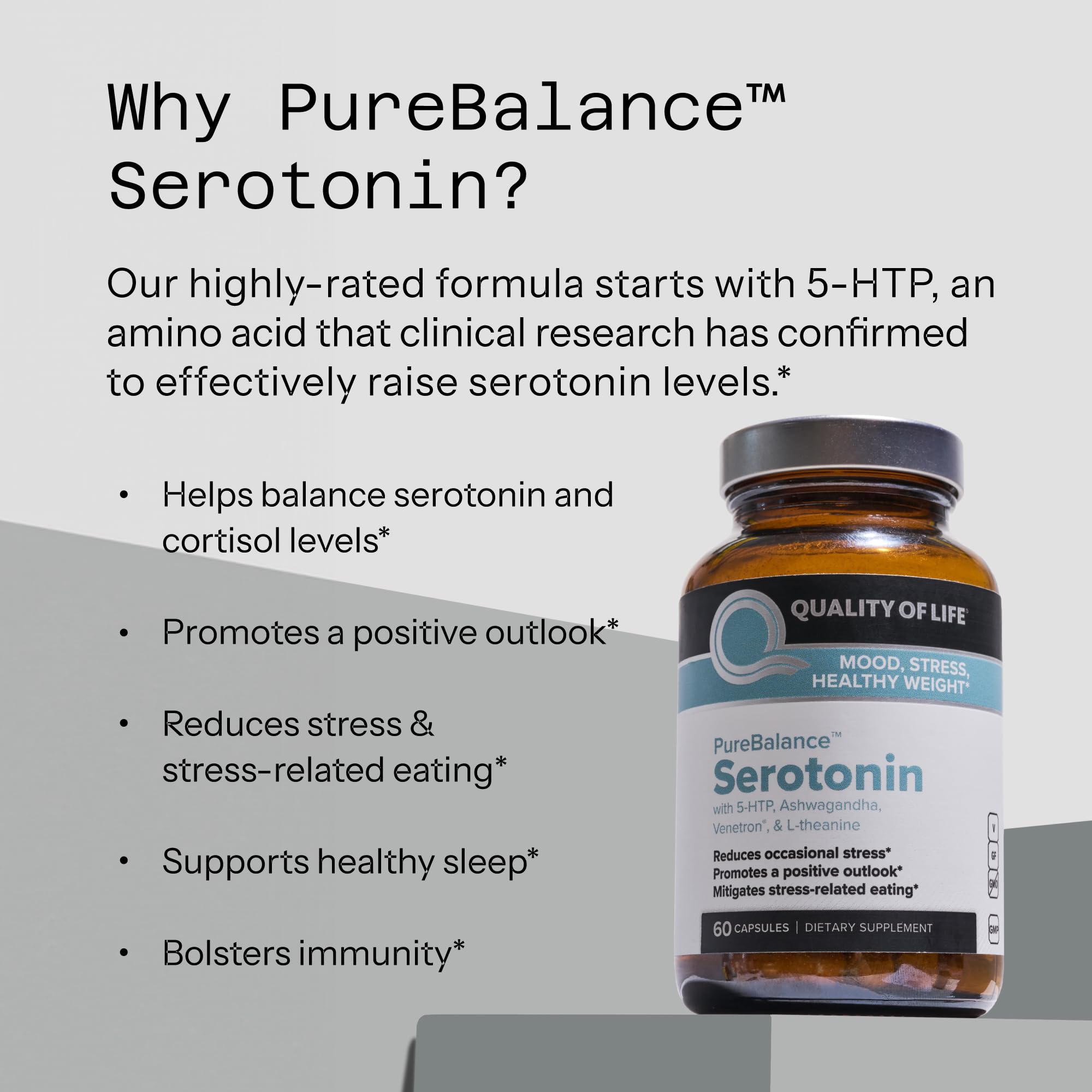 Quality of Life PureBalance Serotonin supplement in lifestyle setting