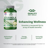 QUALITY ONE Graviola Extract Capsules back view with ingredient list