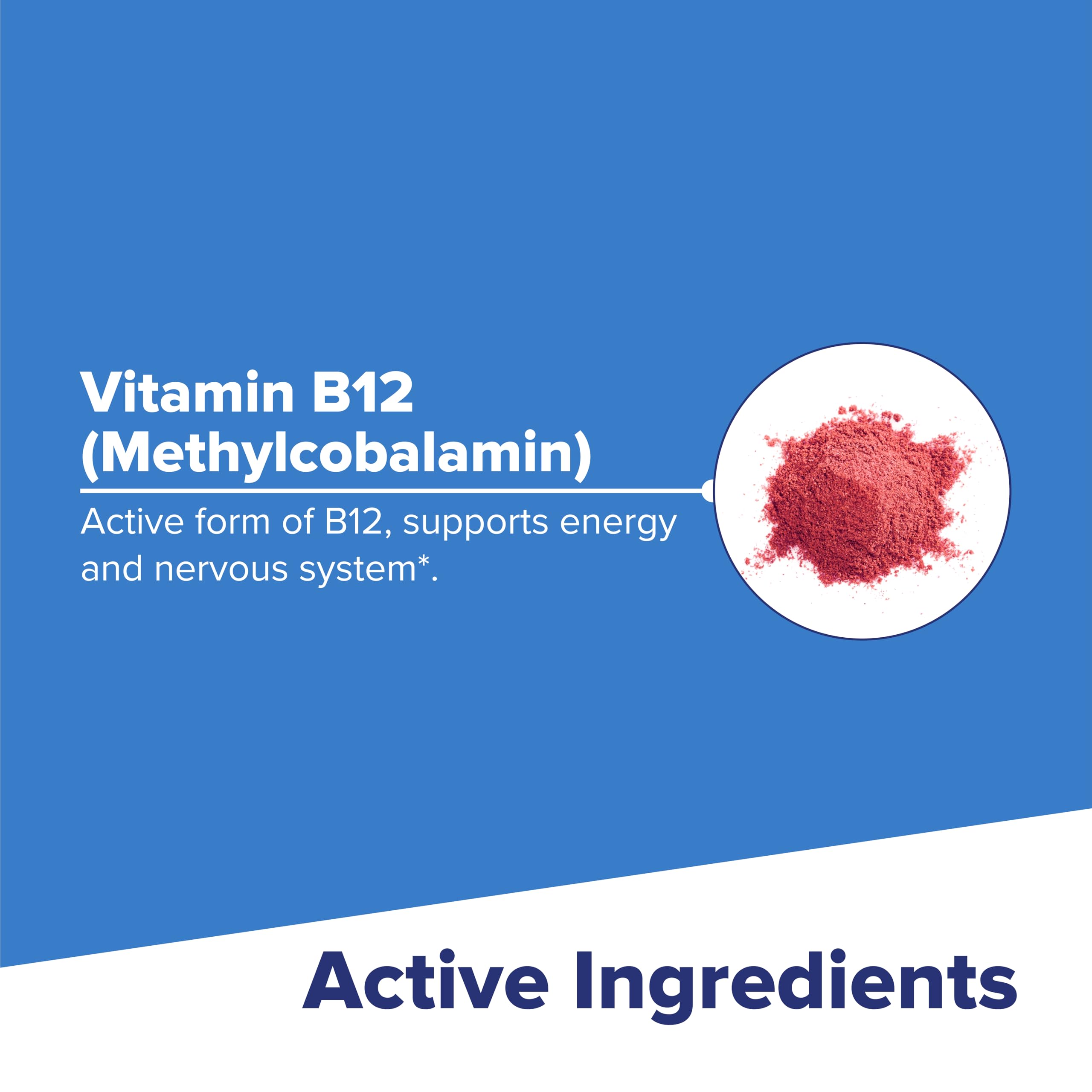 quality Source B-12 Methylcobalamin 5000 mcg Tablets in a hand