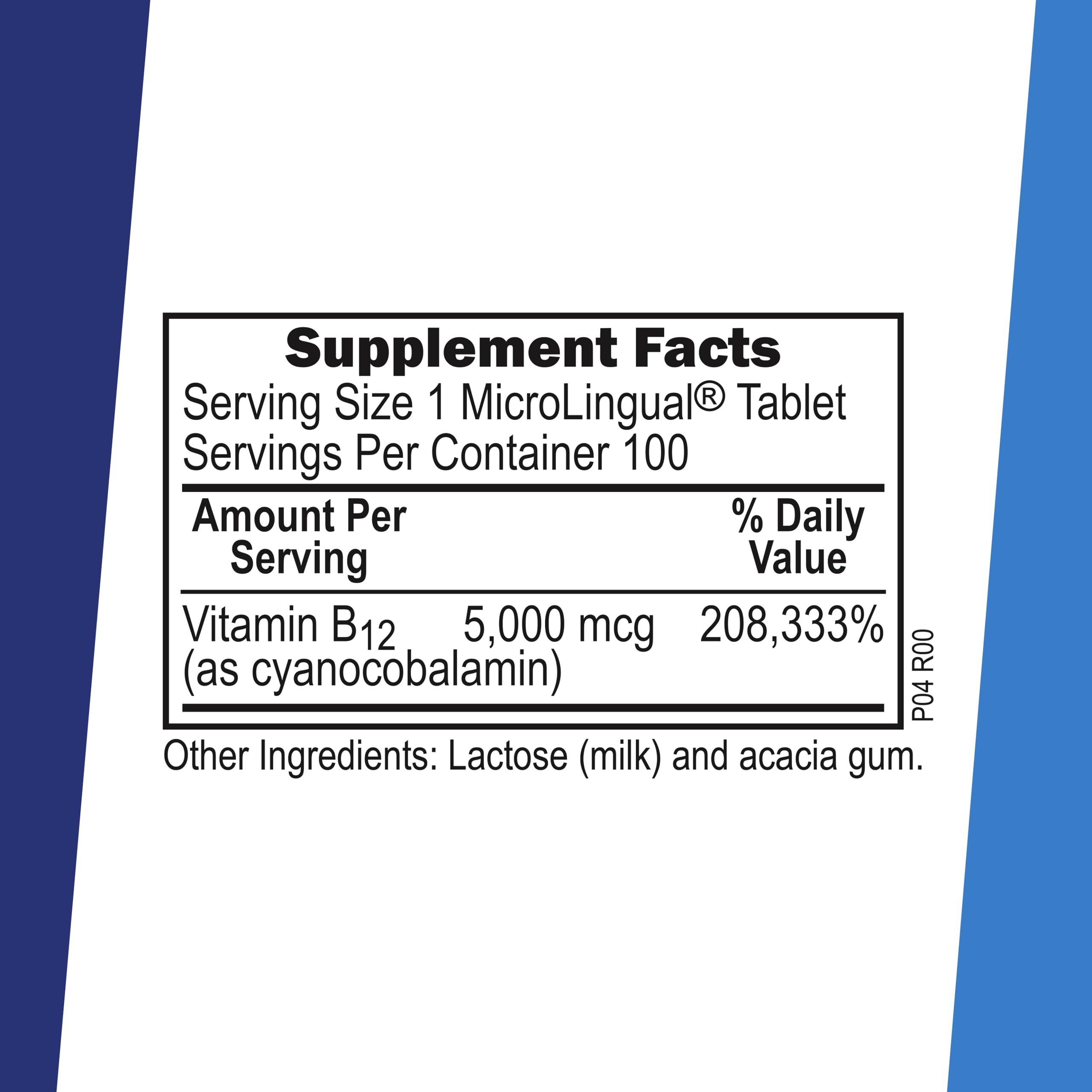 quality Source B-12 packaging side view