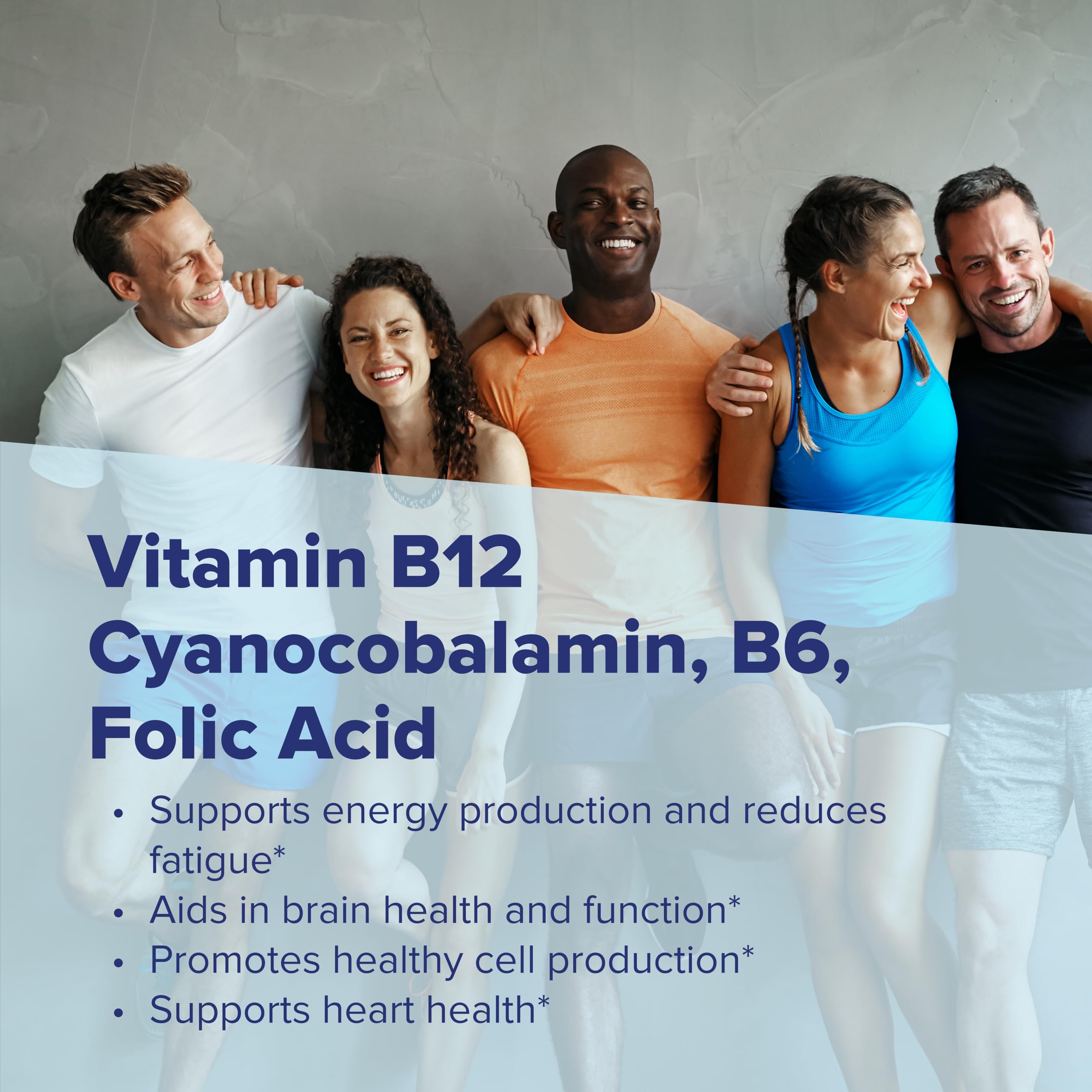 quality Source B12 Complex tablets on a wooden table