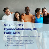 quality Source B12 Complex tablets on a wooden table