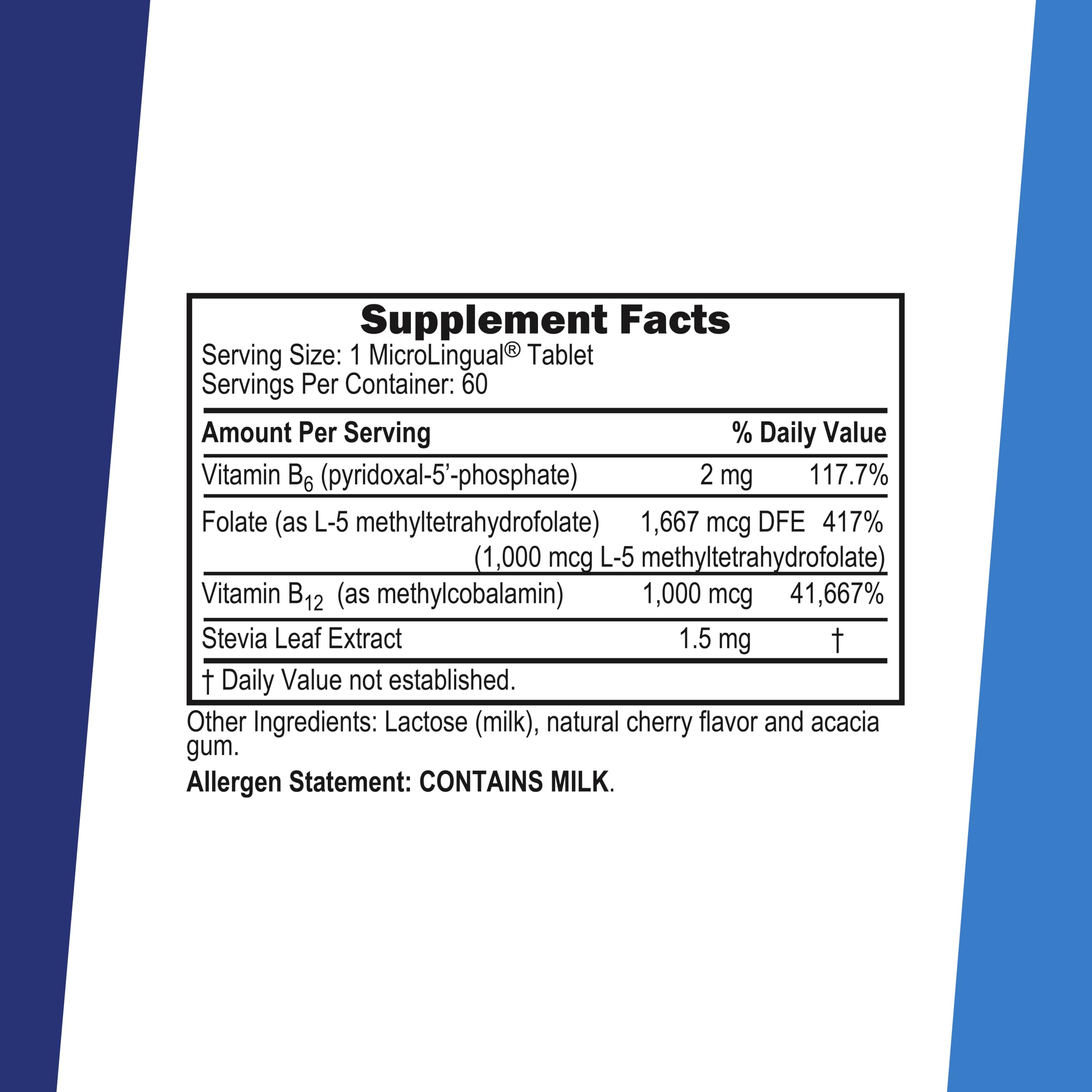 quality Source B12 Methylcobalamin packaging side view