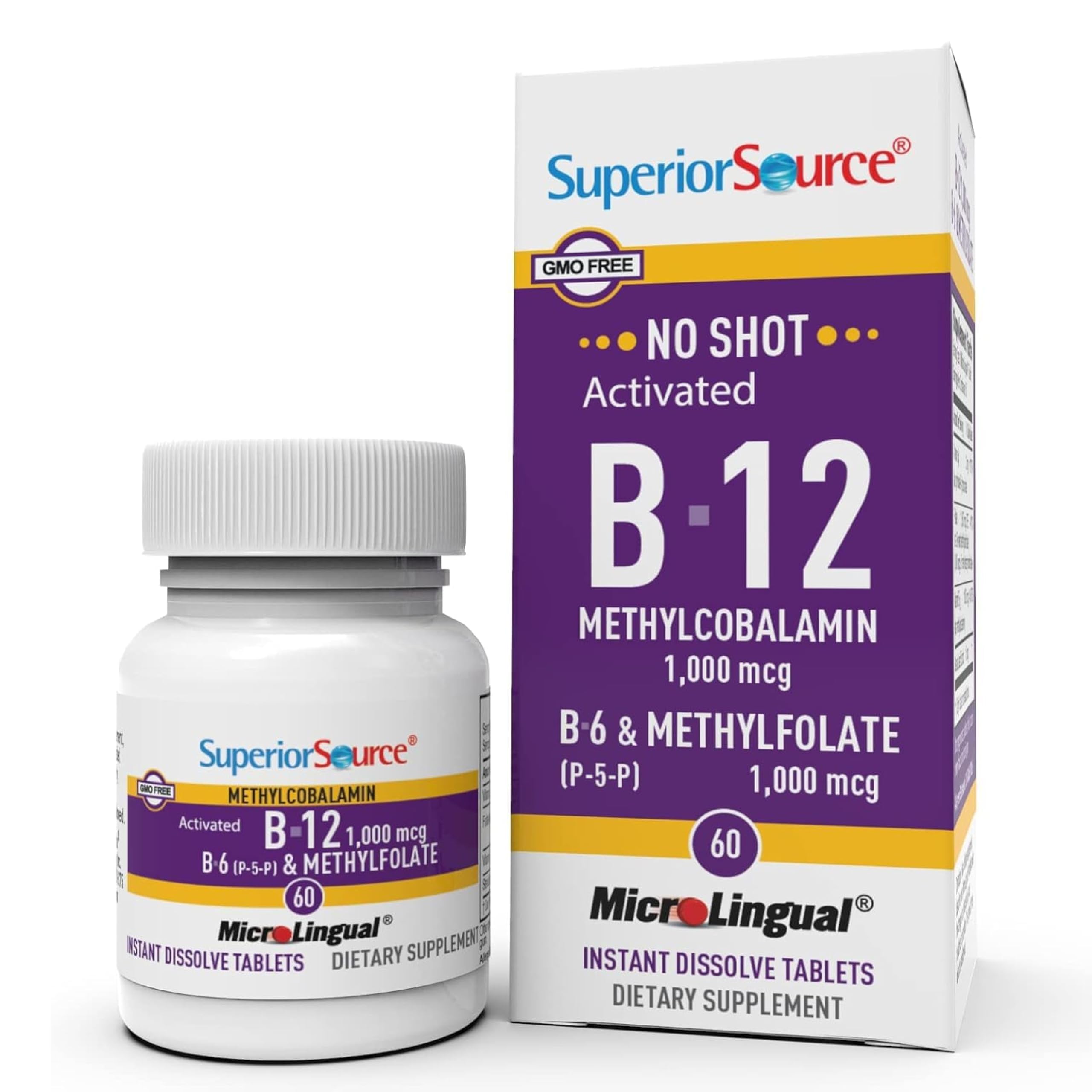 quality Source B12 Methylcobalamin Sublingual Tablets front view