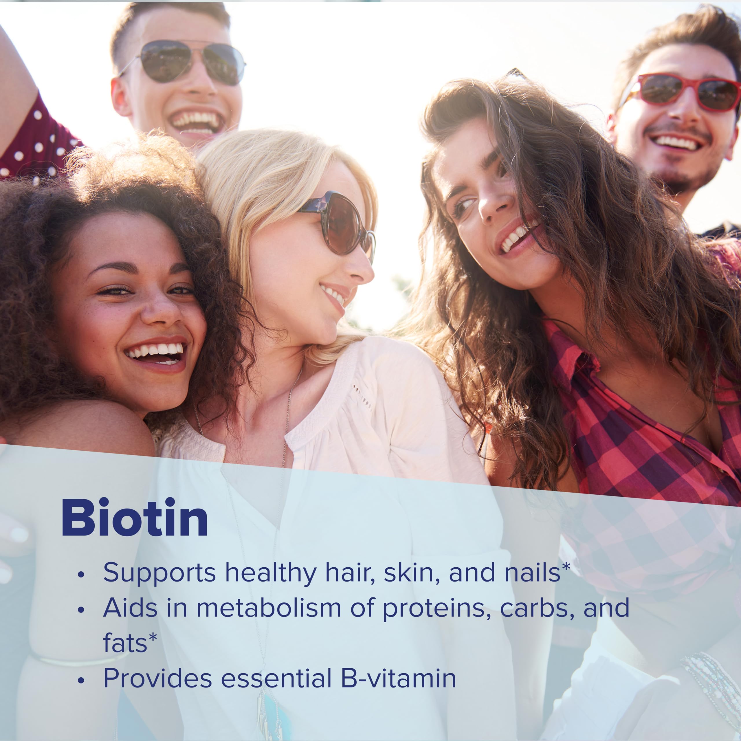 quality Source Biotin 10mg Daily Supplement displayed on a wooden table