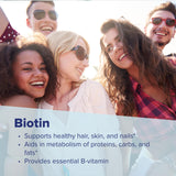 quality Source Biotin 10mg Daily Supplement displayed on a wooden table