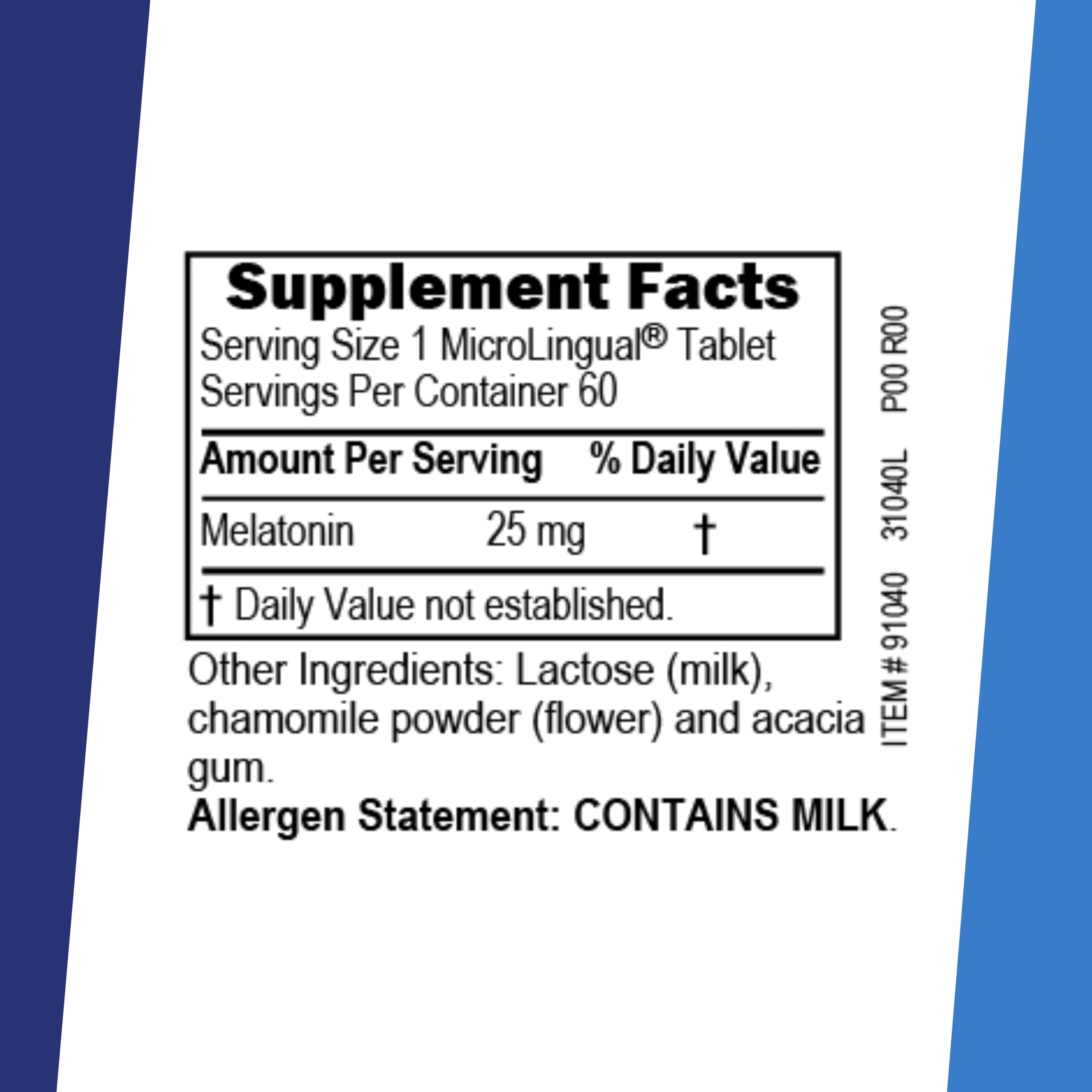 quality Source Extra Strength Melatonin 60 Tablets side view
