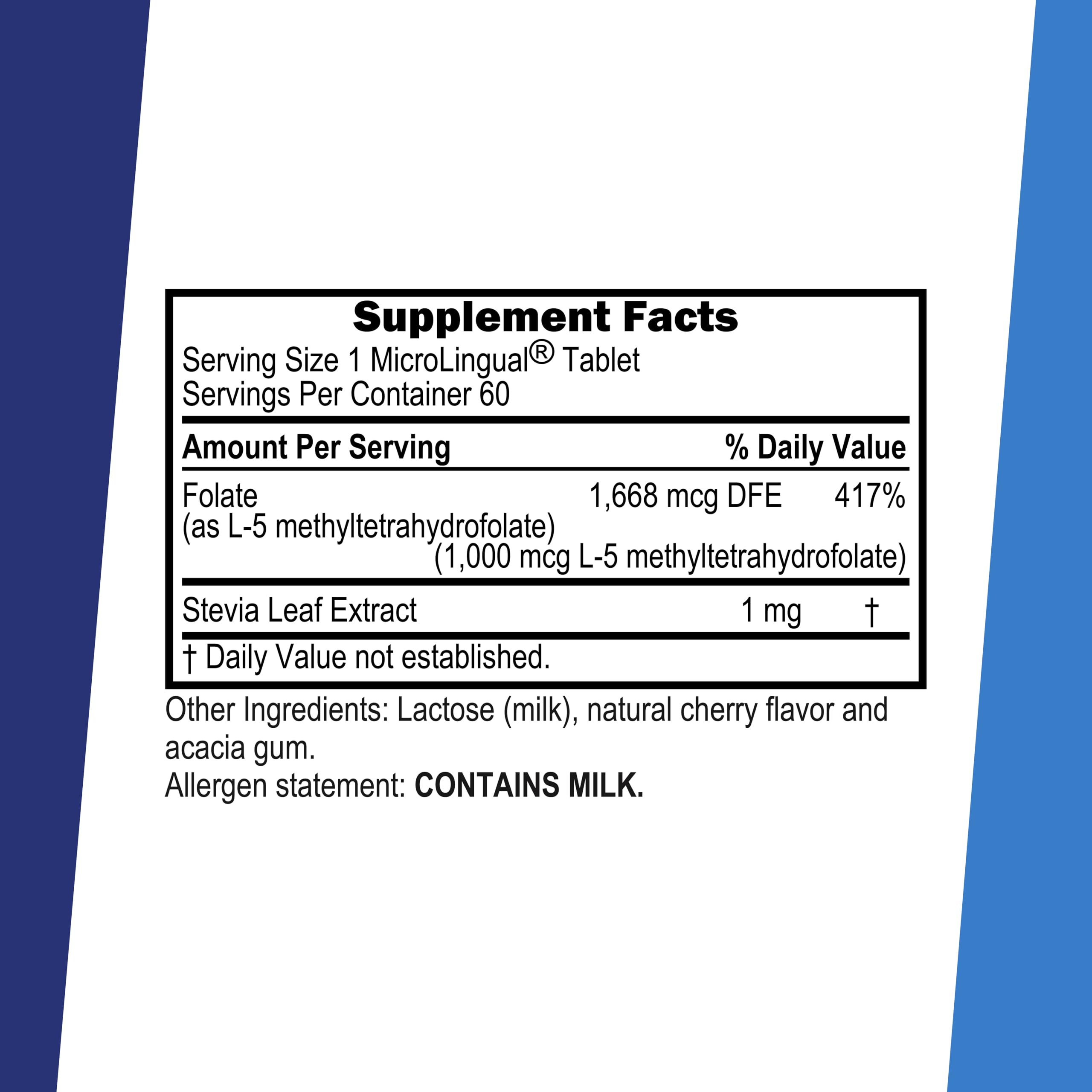 quality Source Folic Acid Sublingual Tablets packaging