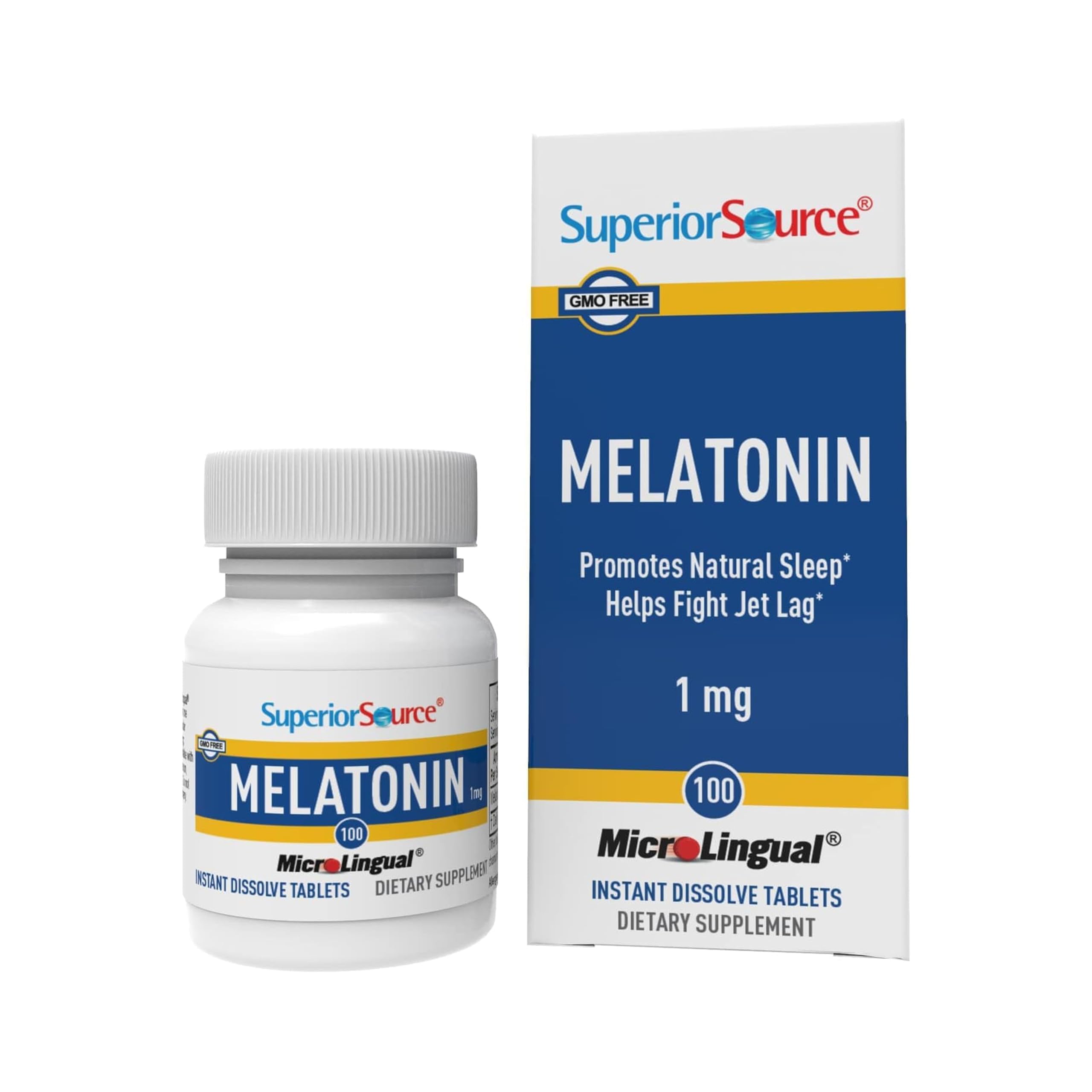 quality Source Melatonin 1 mg white tablet front view