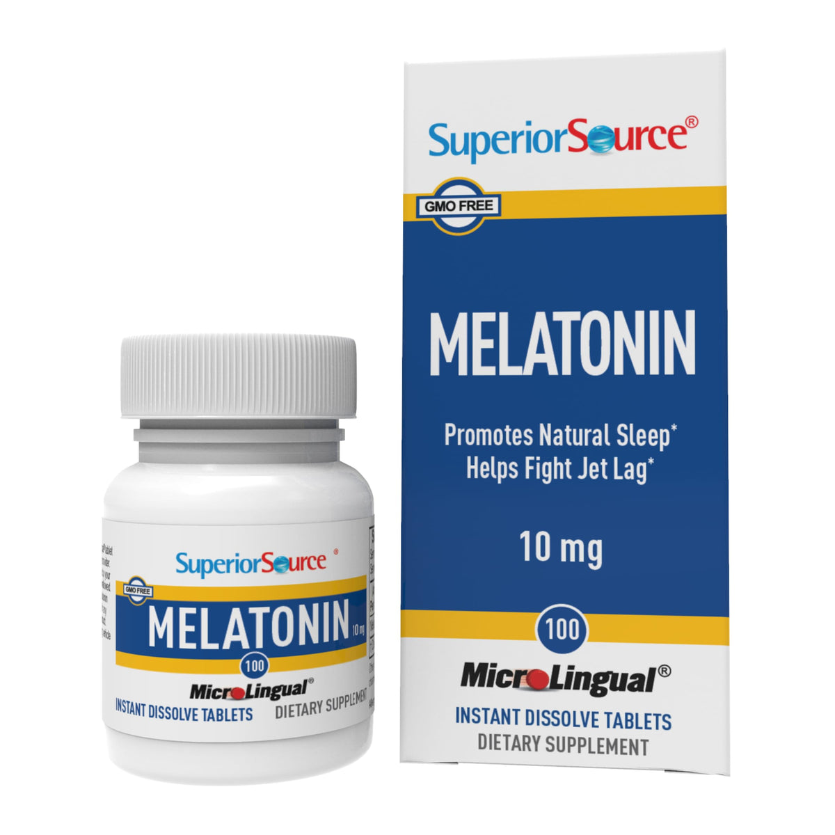 quality Source Melatonin 10mg fast-dissolving tablets front view