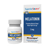 quality Source Melatonin 3 mg 60 sublingual tablets front view