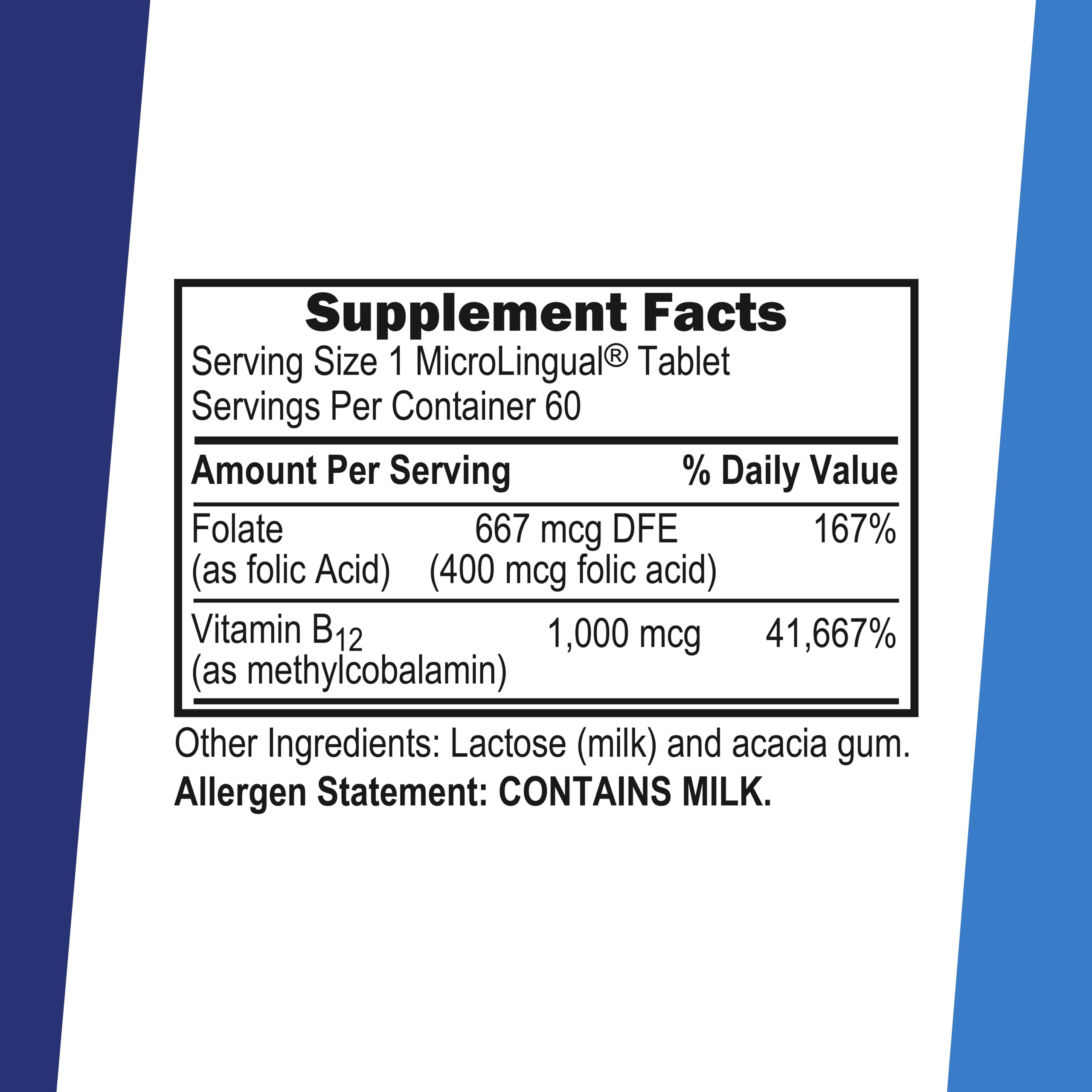 quality Source Methylcobalamin B-12 packaging side view