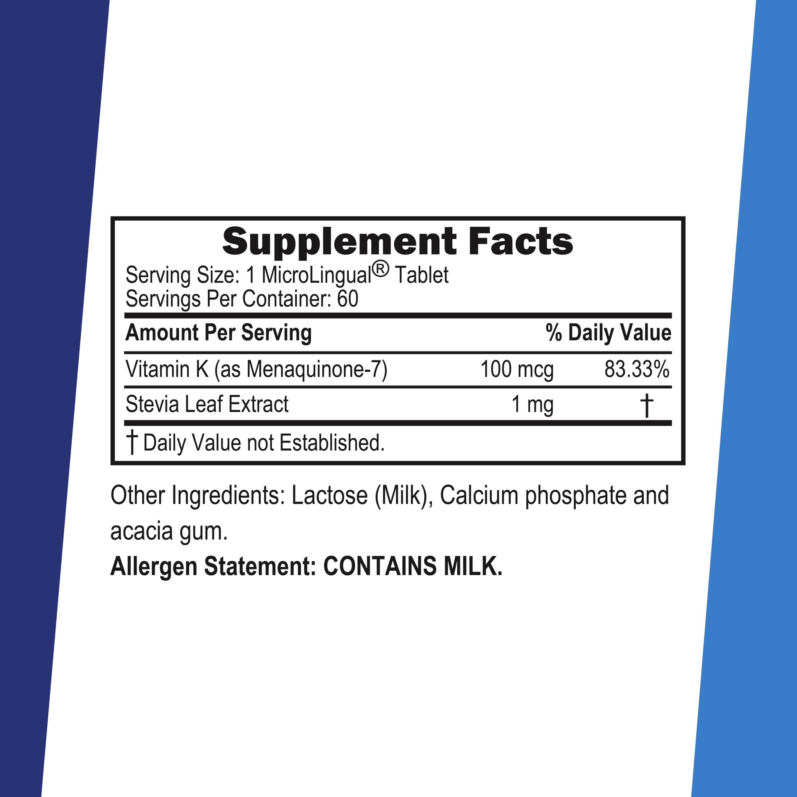quality Source Vitamin K packaging side view