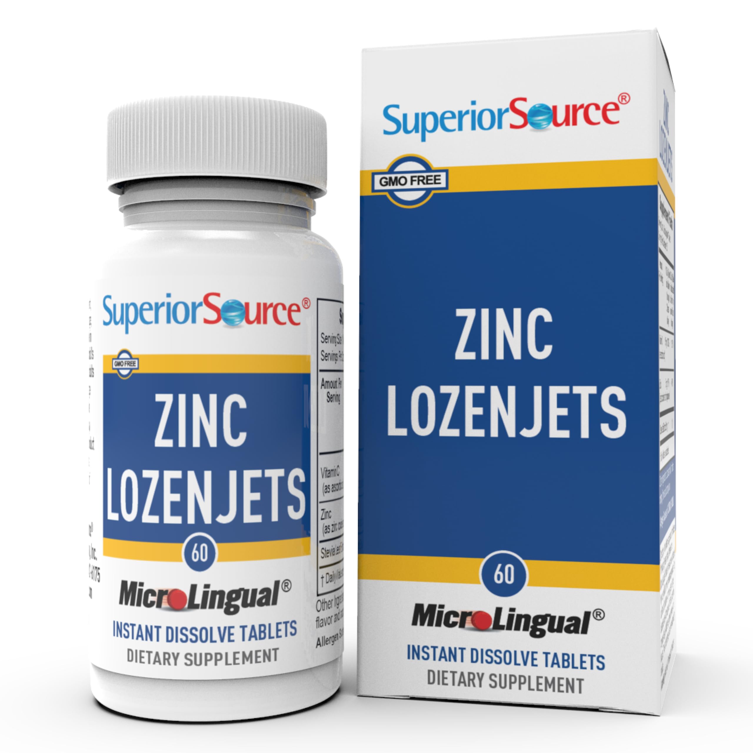 quality Source Zinc Lozenjets 5mg front view packaging