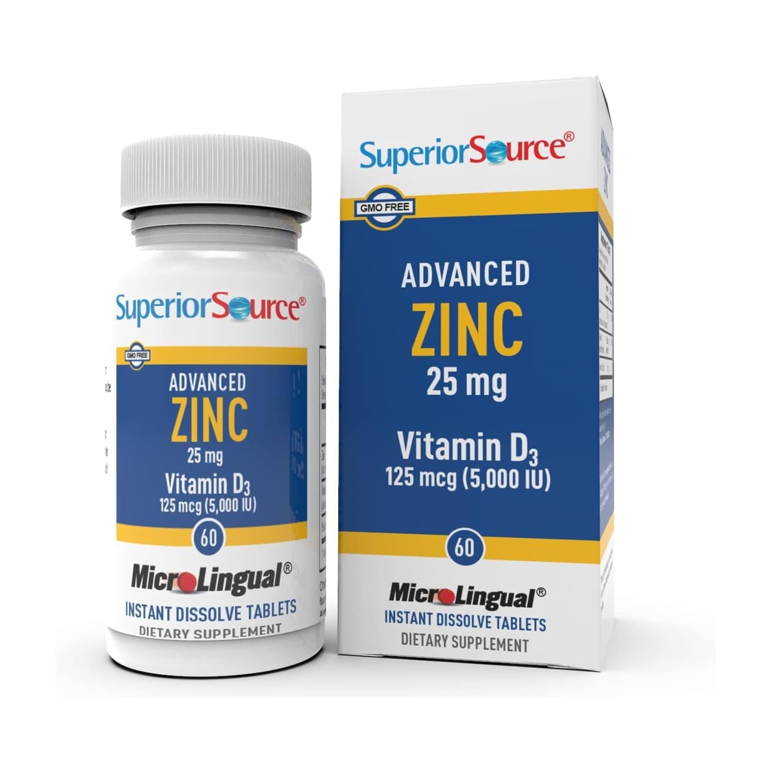 quality Source Zinc Supplement 25mg with Vitamin D3 front view