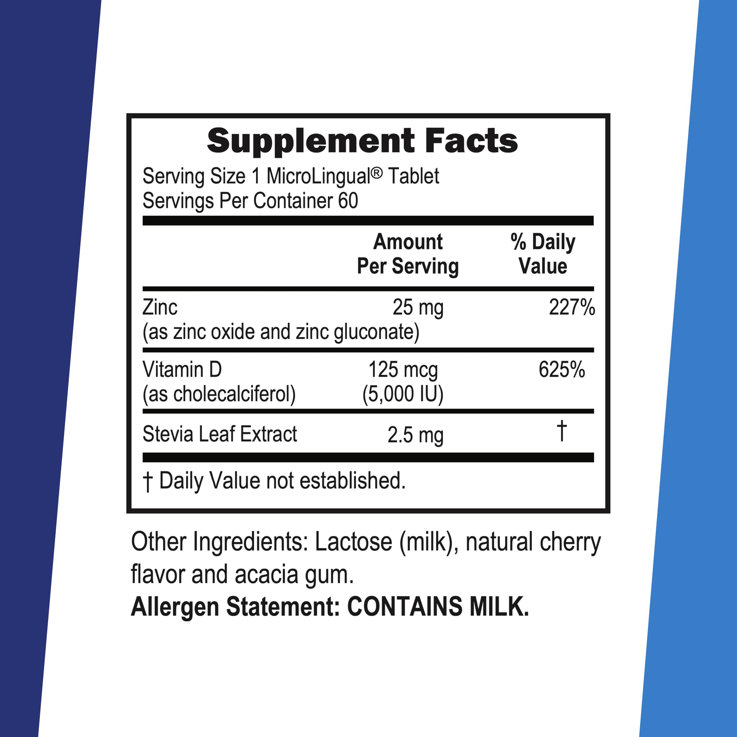 quality Source Zinc Supplement 25mg with Vitamin D3 packaging