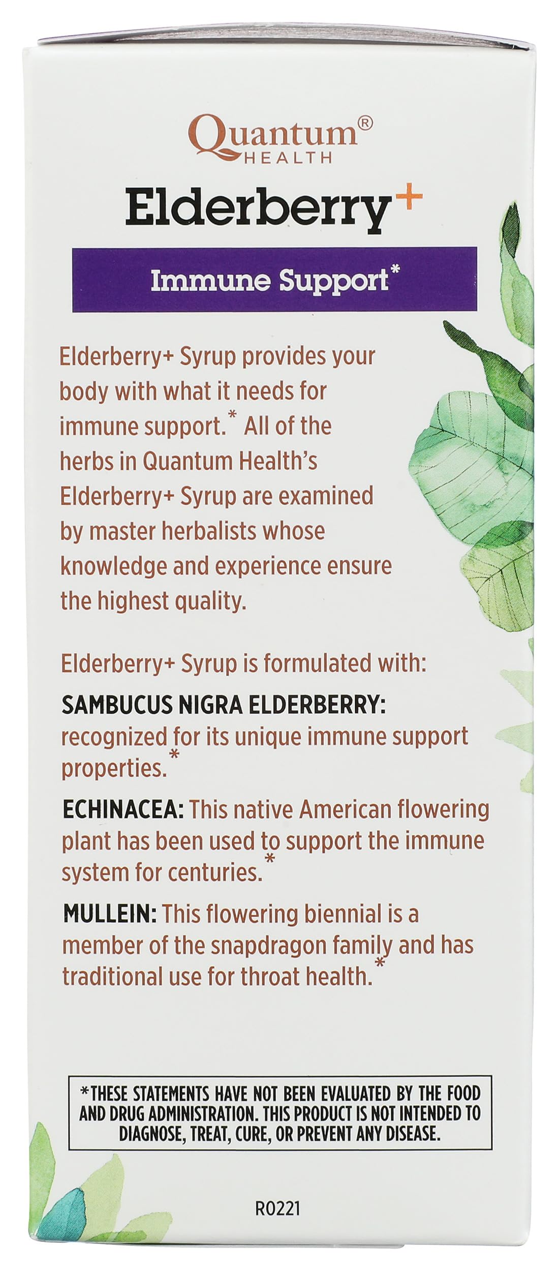 Quantum Health Elderberry Supplement 181g gluten-free label