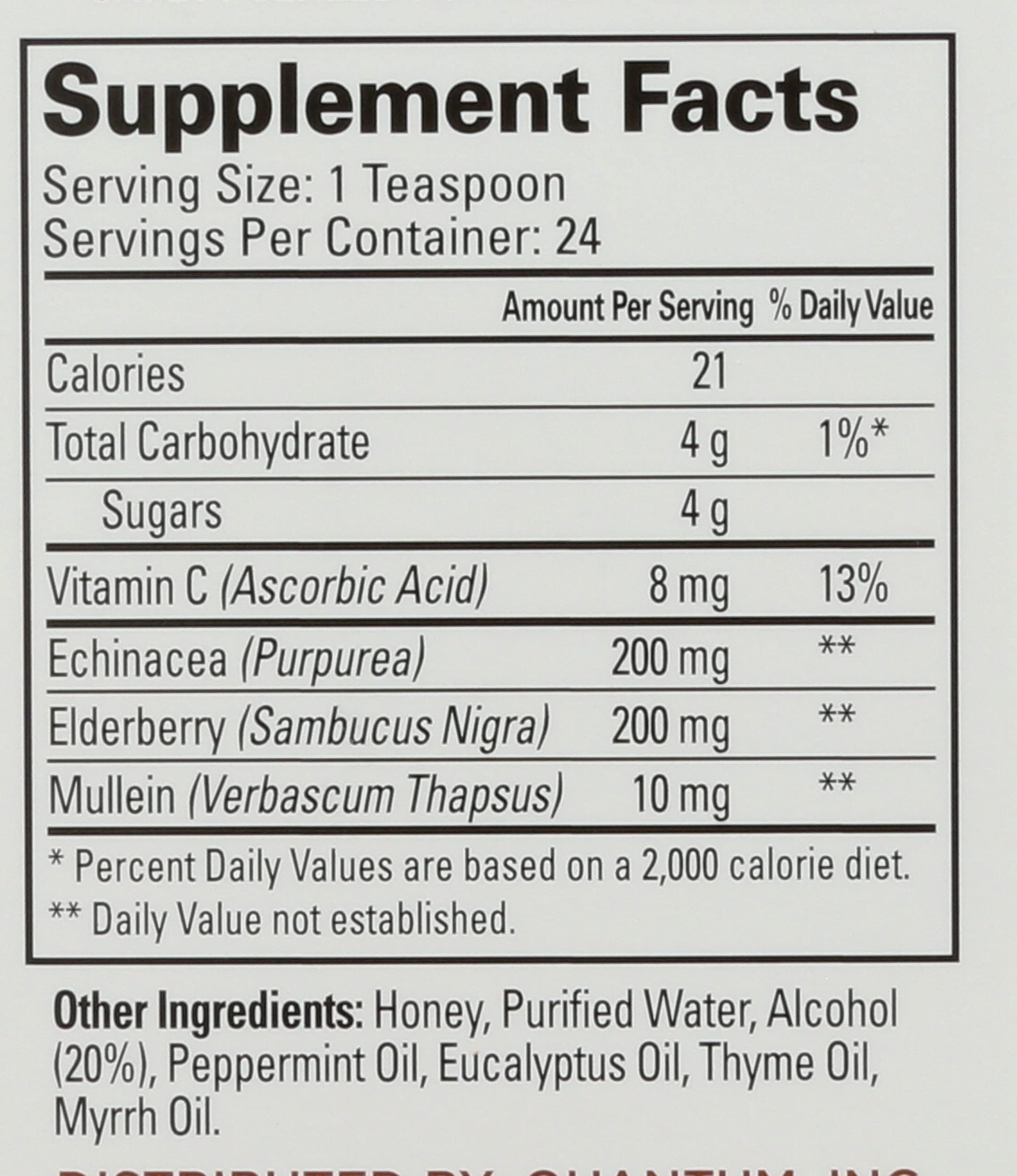 Quantum Health Elderberry Supplement 181g side view