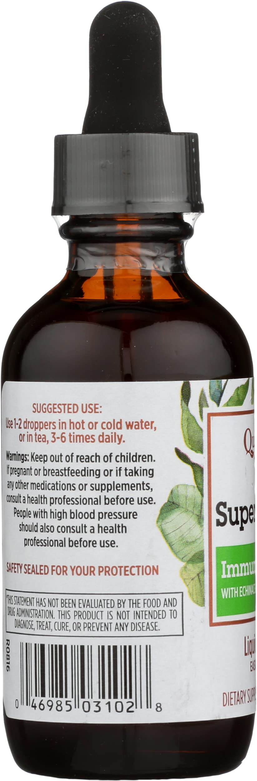 Quantum Health Super Lysine+ Liquid Extract on a wooden table