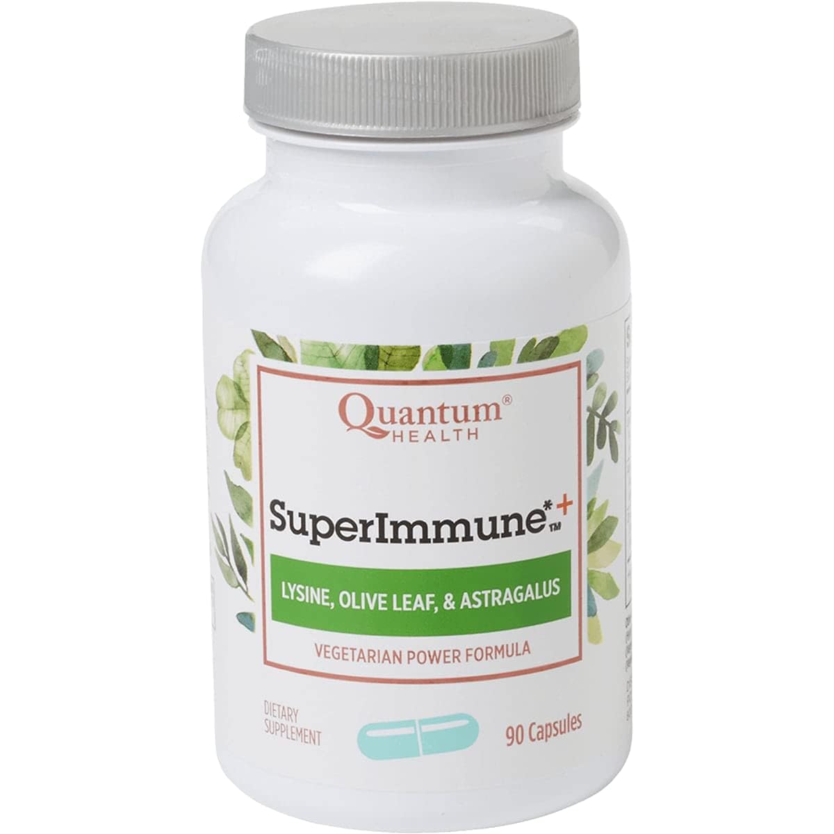Quantum L-Lysine 1500mg supplement capsules front view