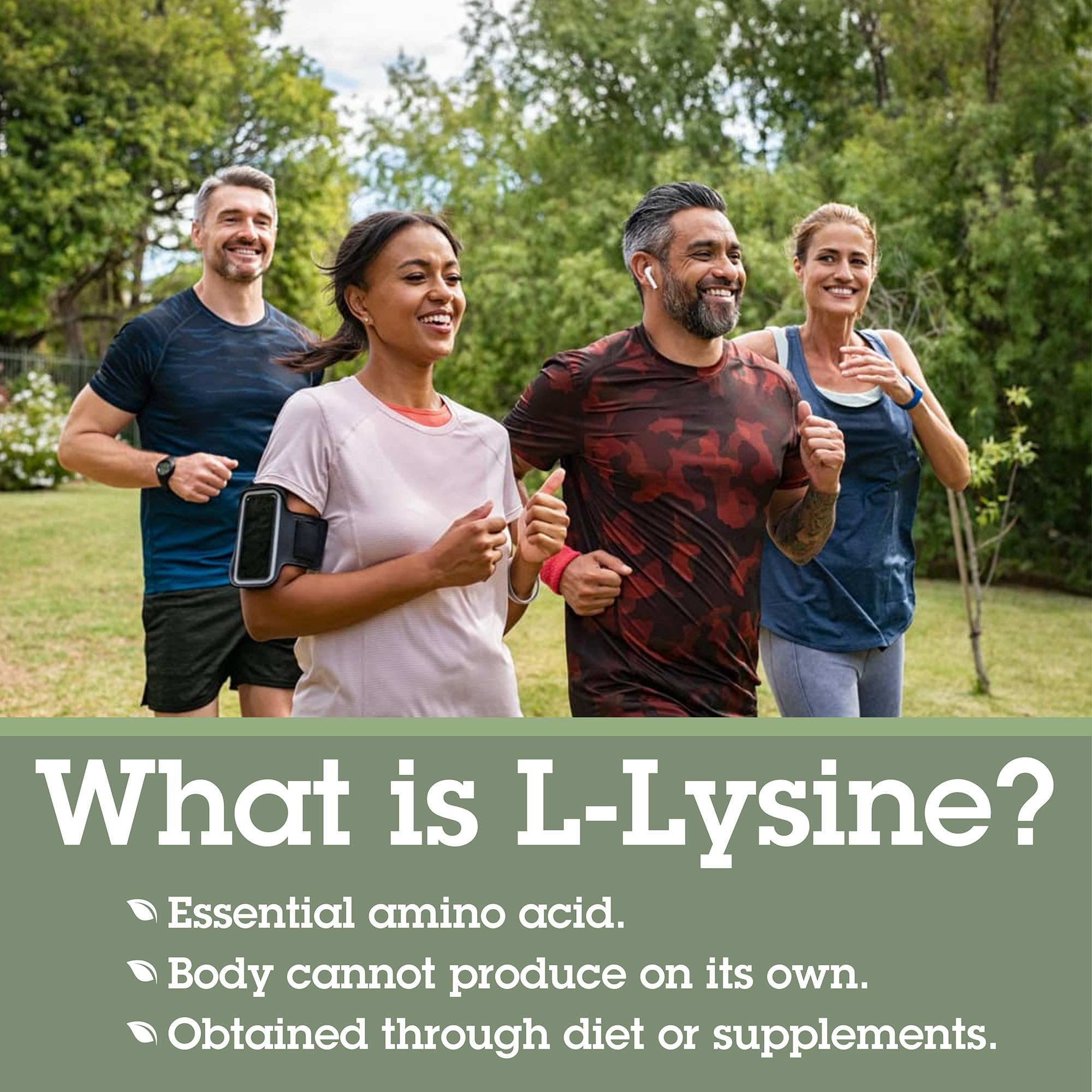Quantum L-Lysine 500mg supplement side view showing tablet details