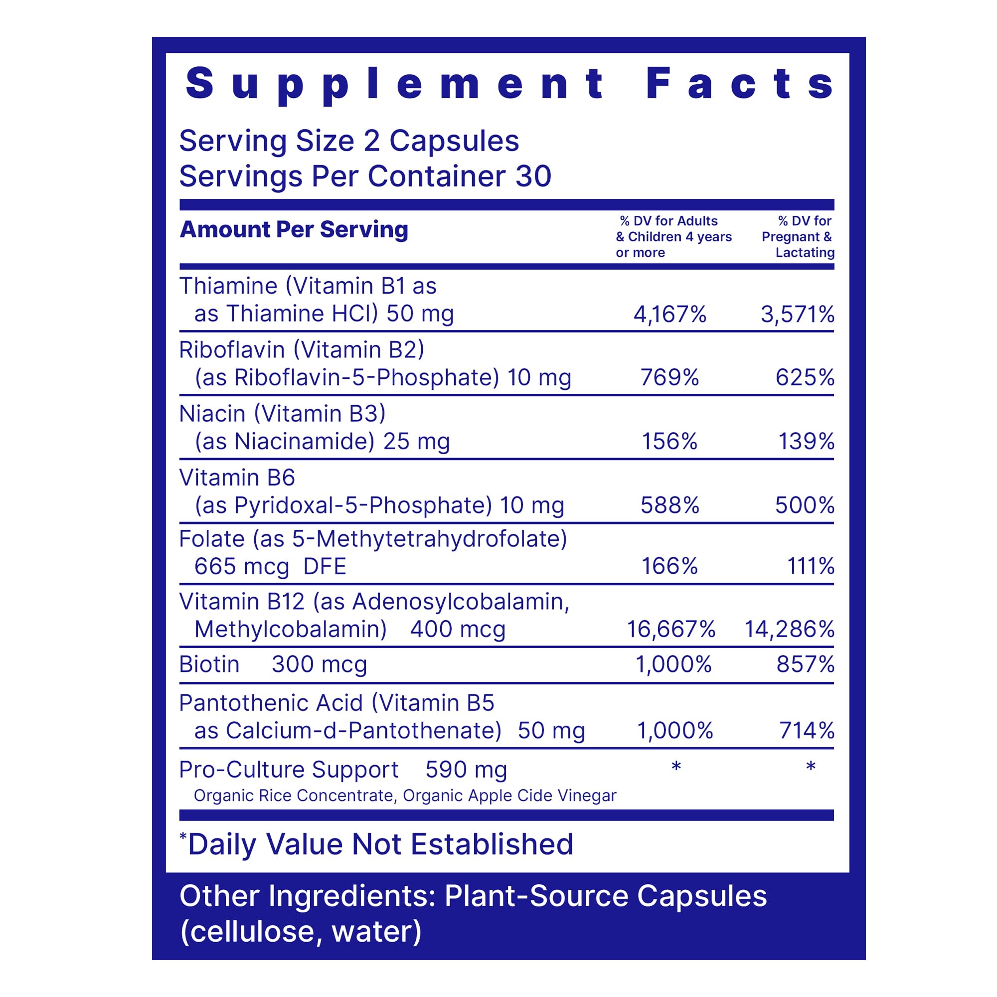 Quantum Nutrition B-Complex Methylated Vitamin Supplement side view