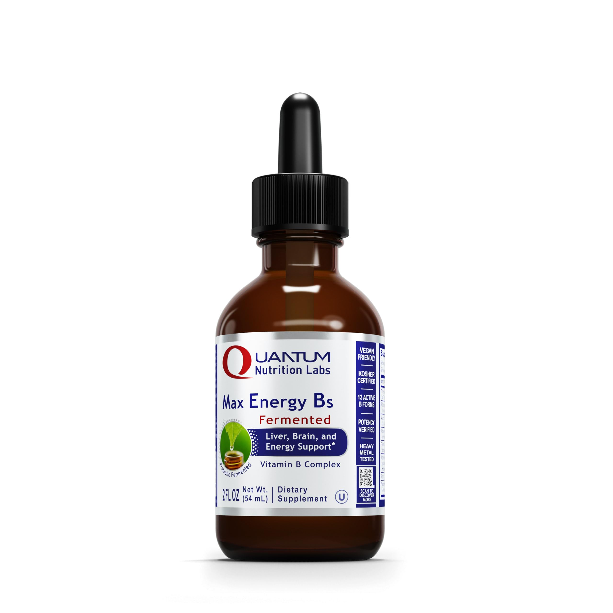Quantum Nutrition Max Energy B Liquid Supplement front view 118g