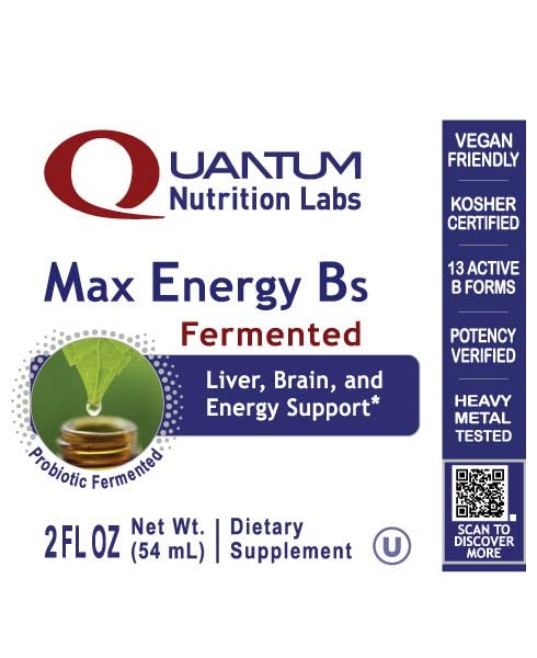 Quantum Nutrition Max Energy B Liquid Supplement lifestyle shot with water