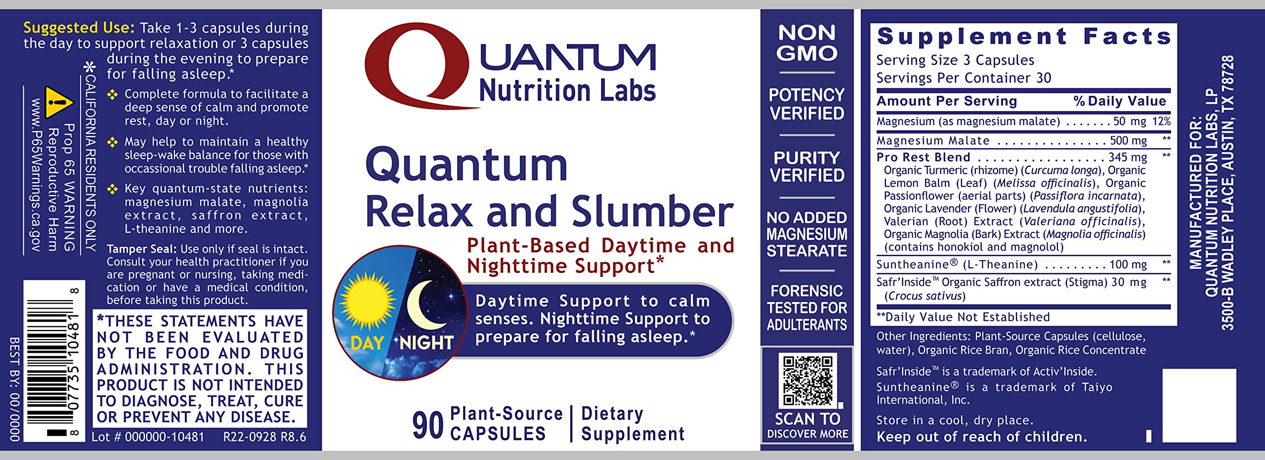 Quantum Nutrition Quantum daily wellness and Slumber 90 Capsules in a lifestyle setting