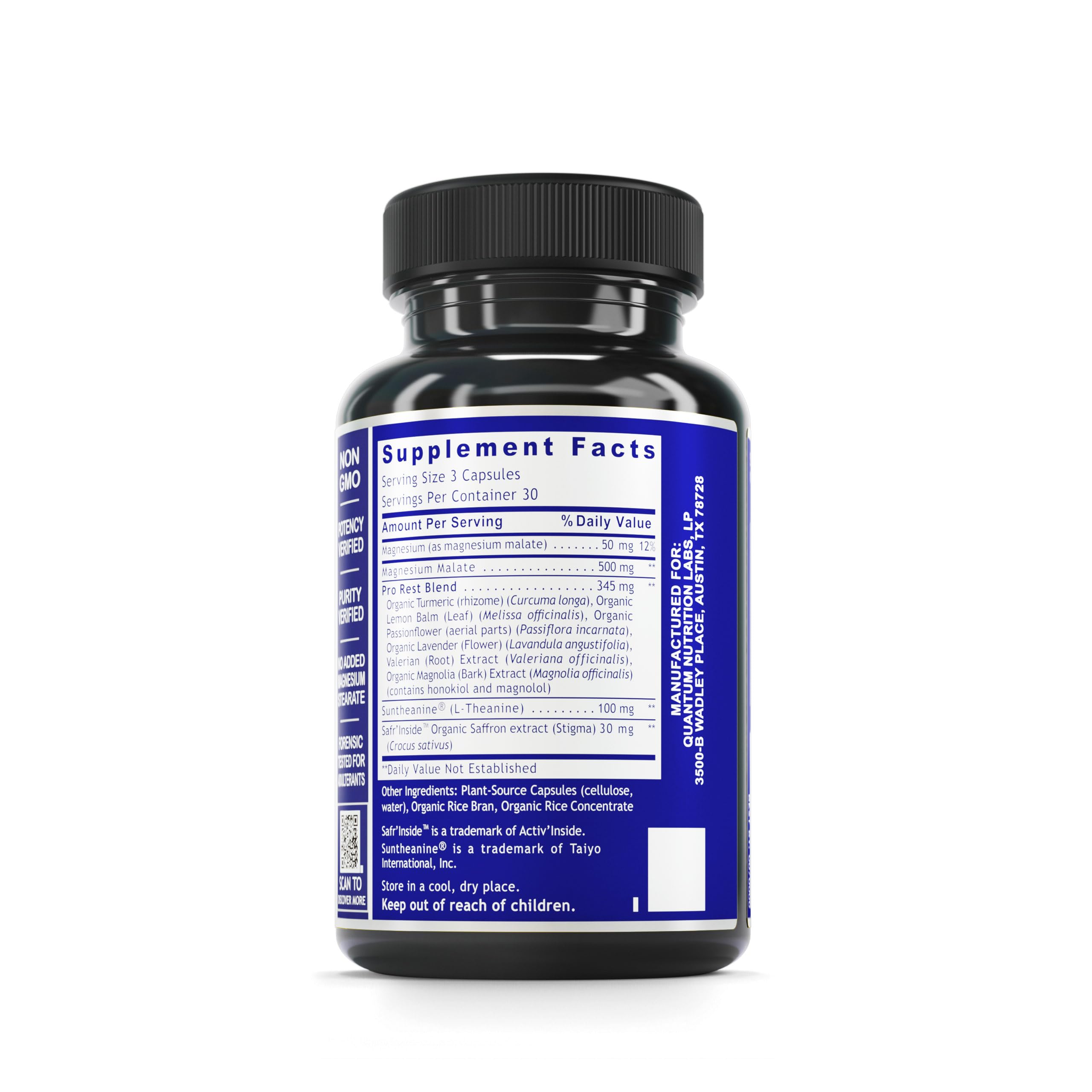Quantum Nutrition Quantum daily wellness and Slumber 90 Capsules side view