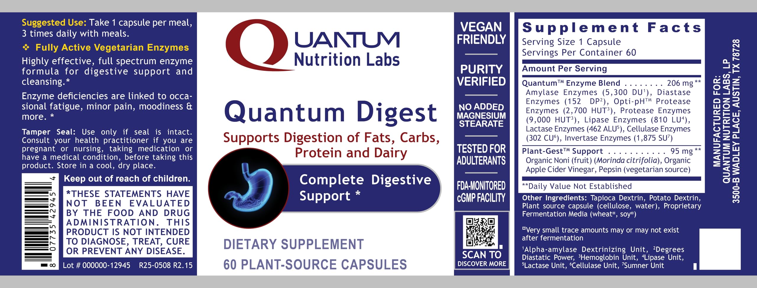 Quantum Nutrition Vegan daily Aid side view of packaging