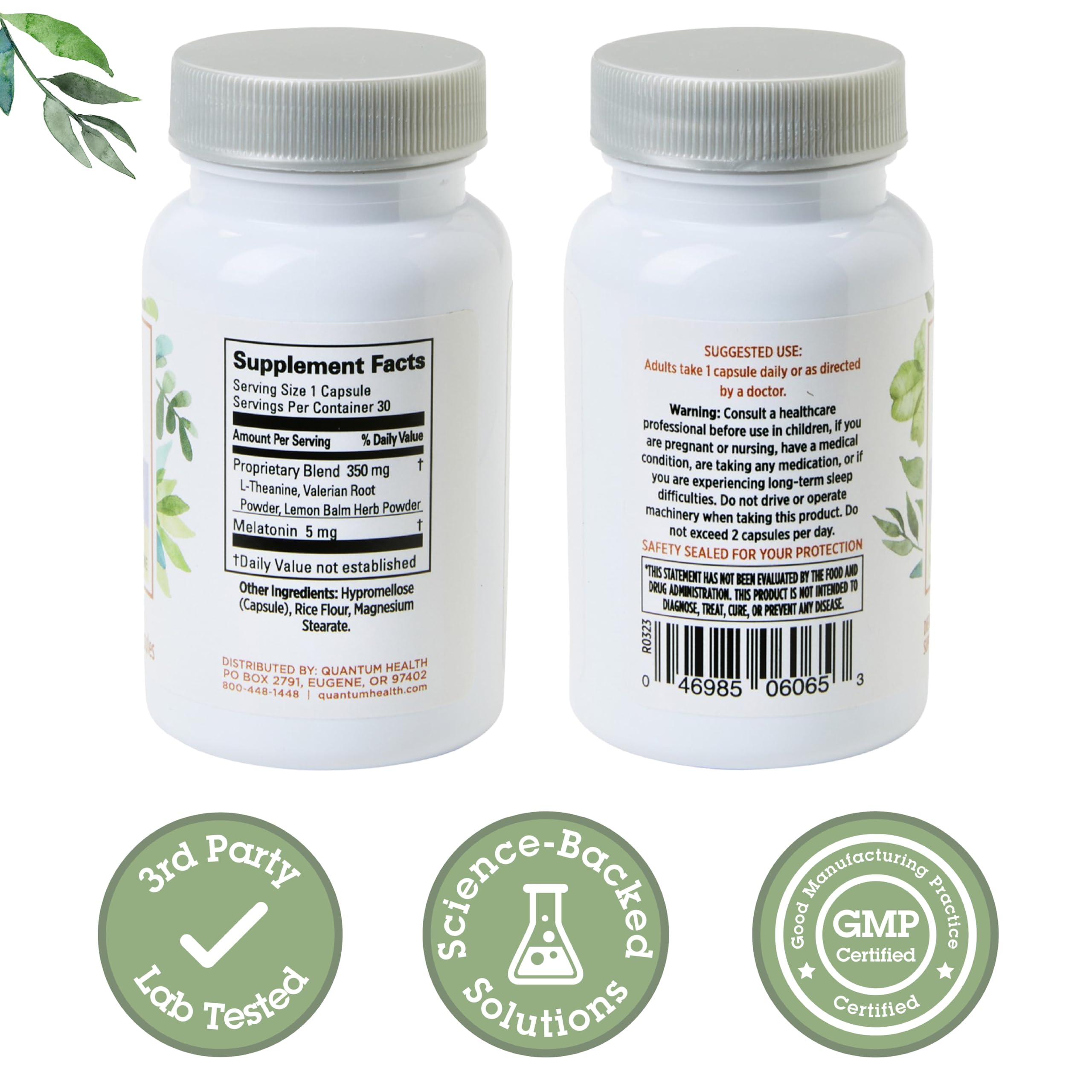 Quantum Sleep Melatonin 5mg Capsules side view