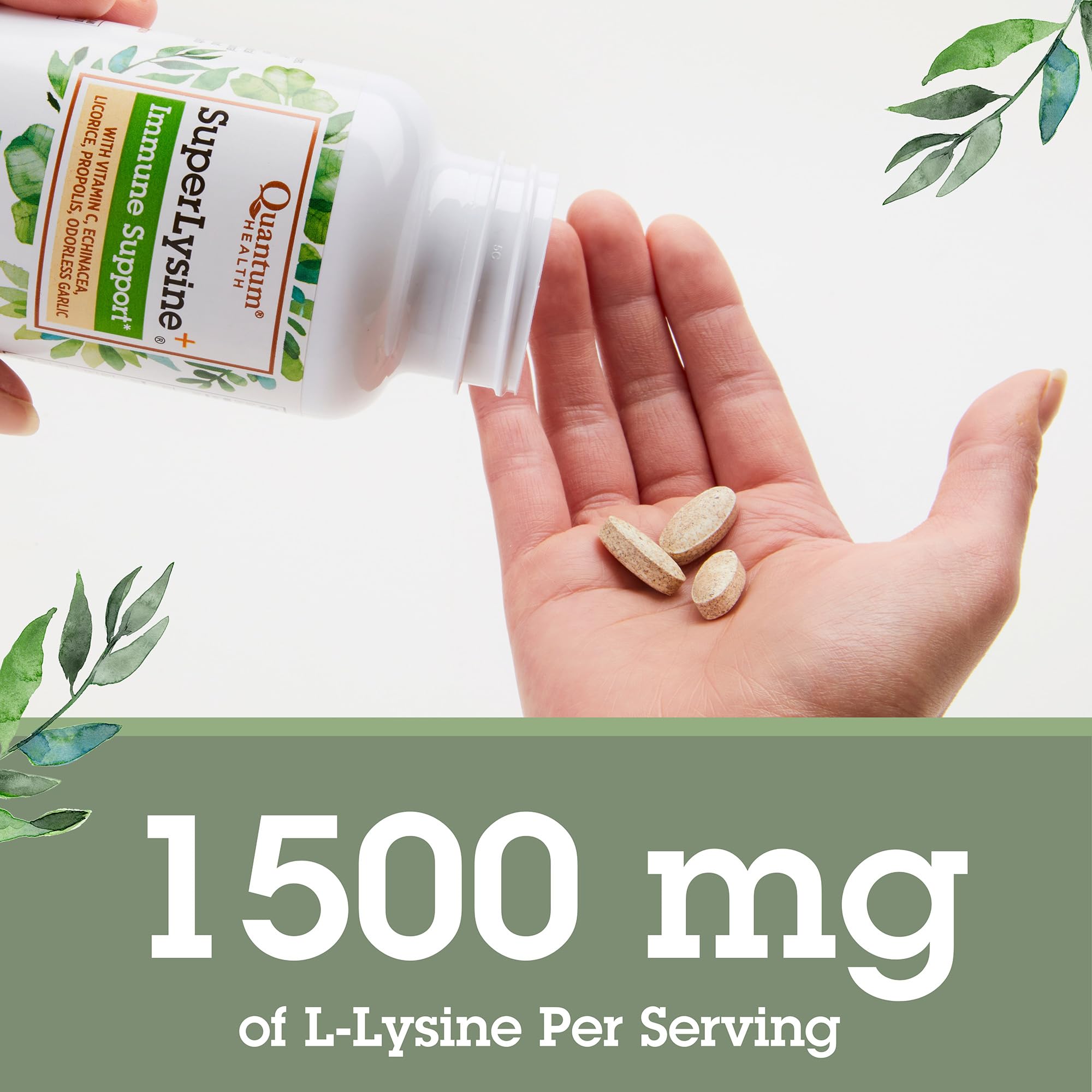 Quantum Super Lysine+ L-Lysine Supplement 1500mg packaging