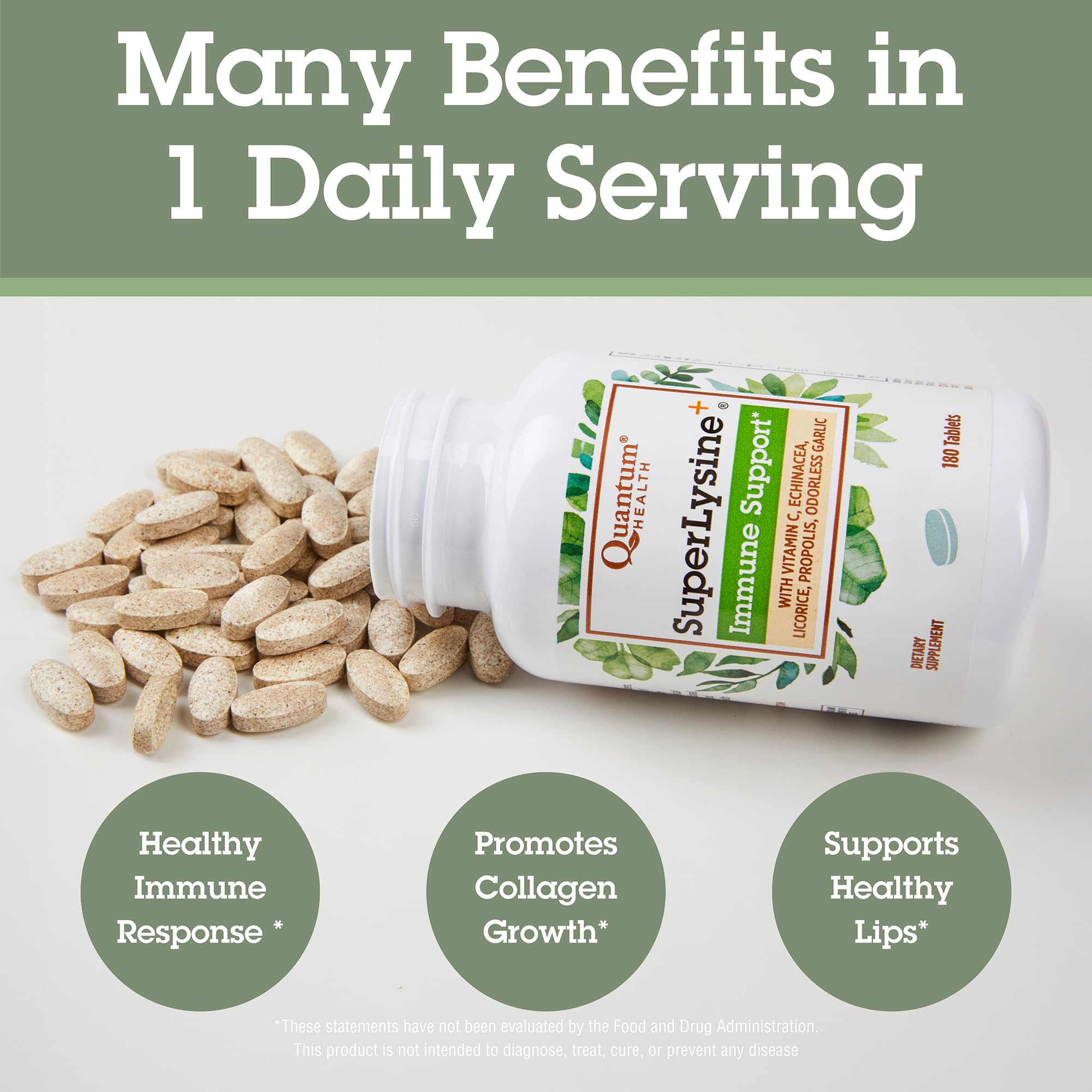 Quantum Super Lysine+ L-Lysine Supplement 1500mg with Vitamin C
