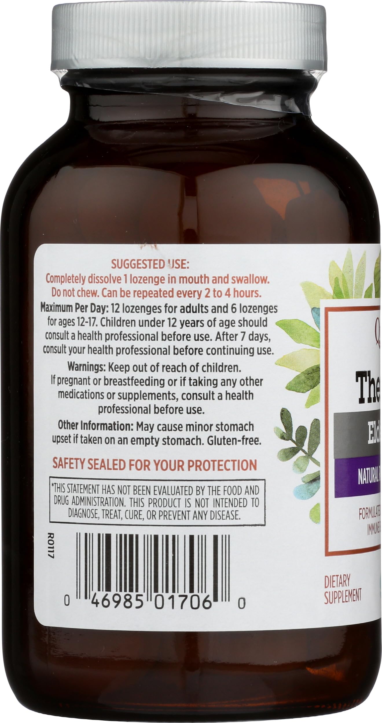 Quantum TheraZinc Elderberry Lozenges ingredients list