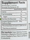 Quantum TheraZinc Elderberry Lozenges with raspberry flavour label