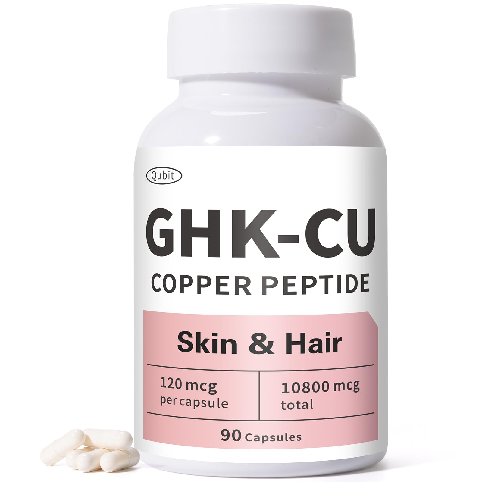 QUBIT GHK-Cu Copper Peptide Capsules front view