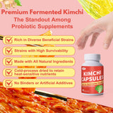 QUBIT Kimchi Supplement Capsules with a measuring spoon for dosage