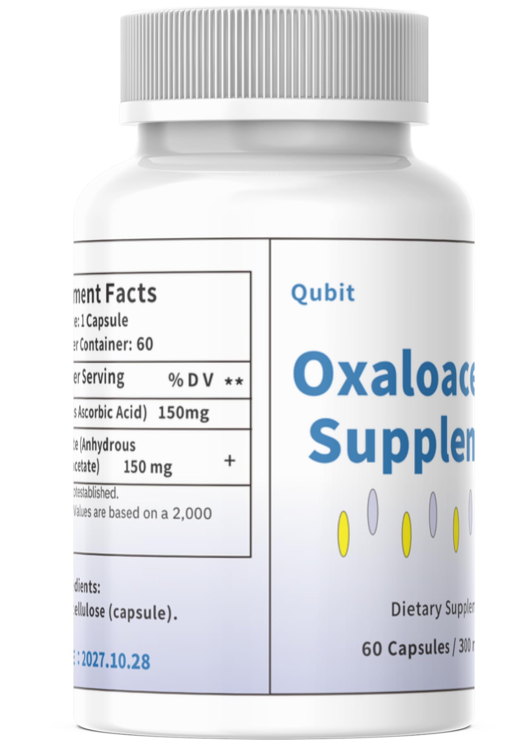 QUBIT Oxaloacetate Supplement 1g side view