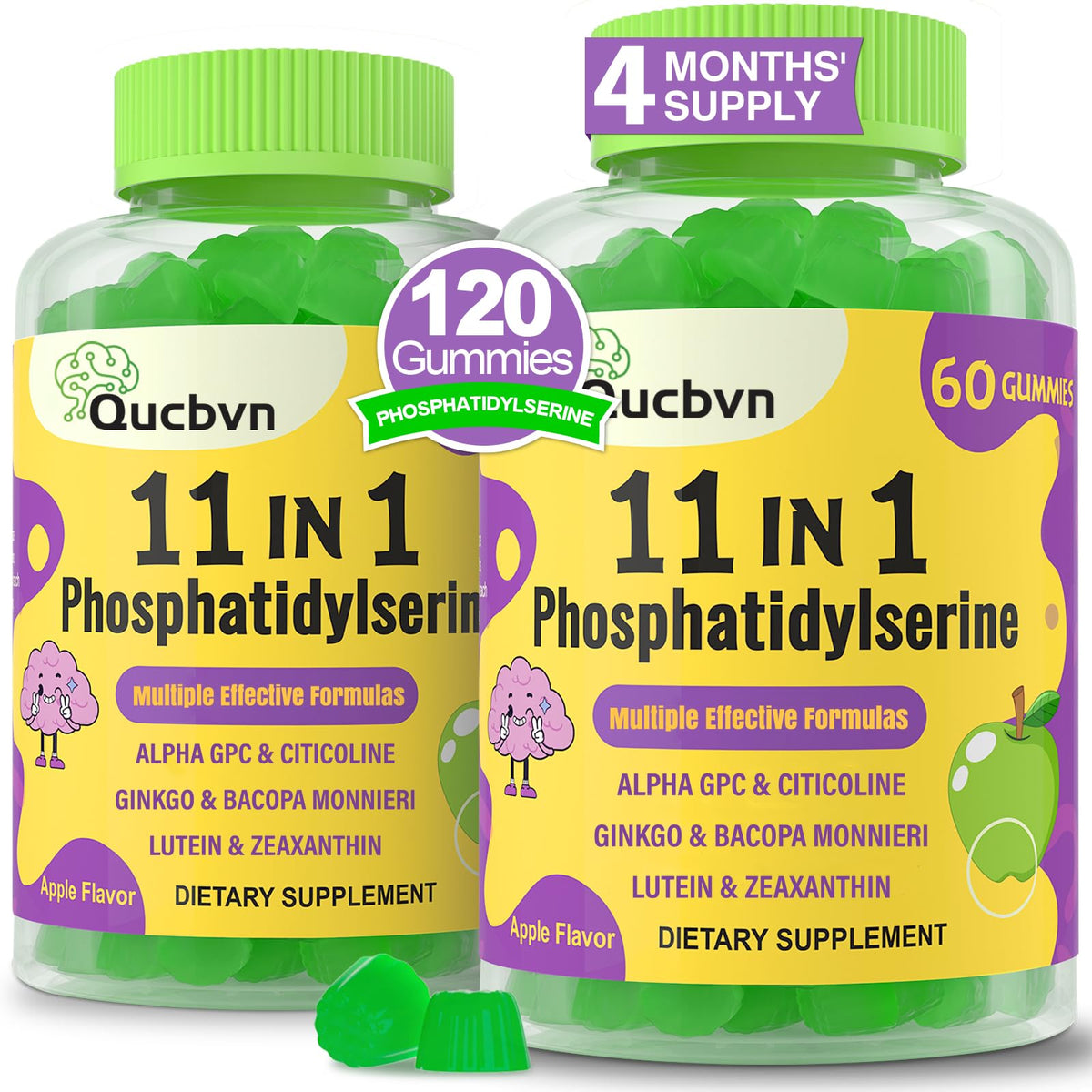 Qucbvn Phosphatidylserine Gummies front view packaging