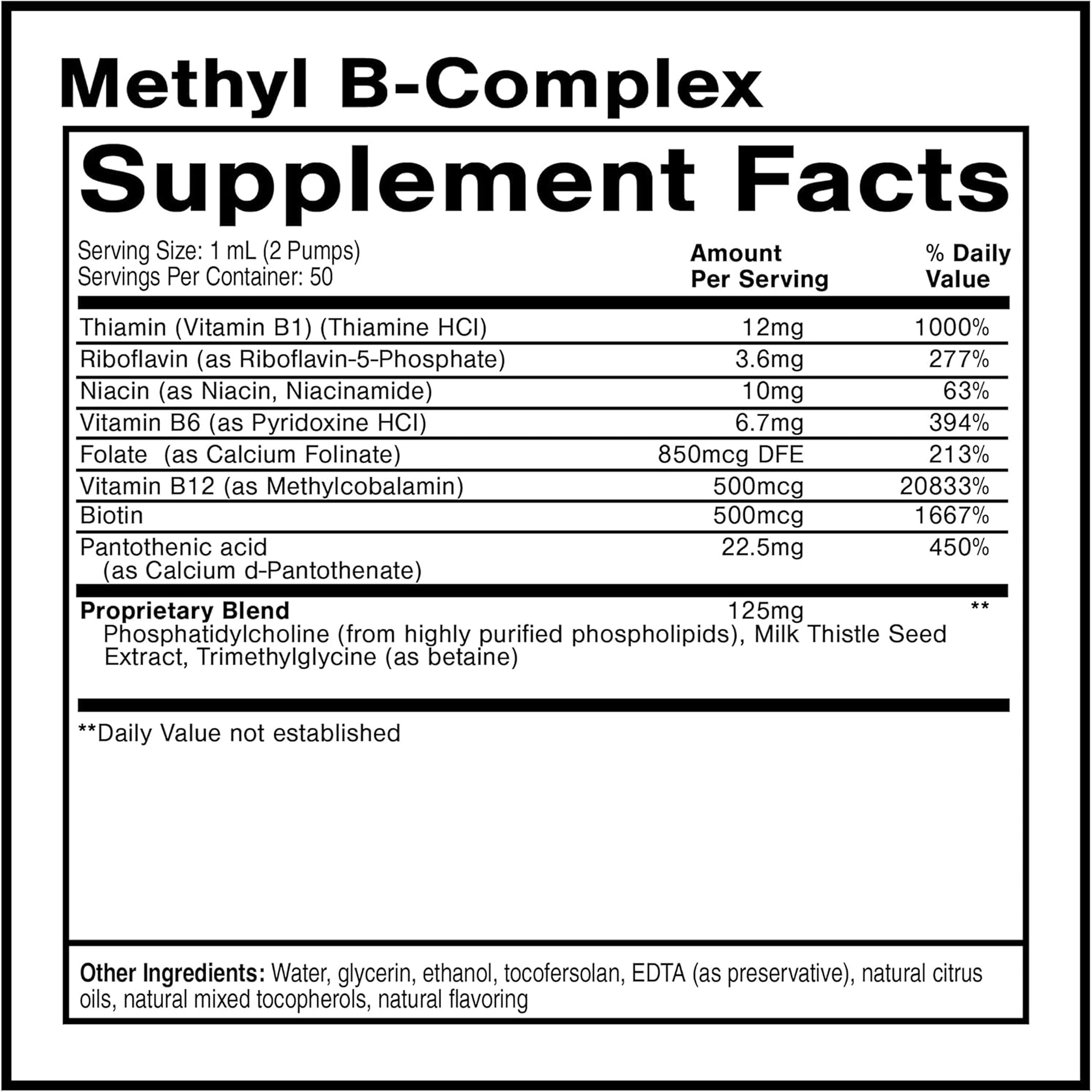 Quicksilver Scientific B-Complex Liquid bottle with label