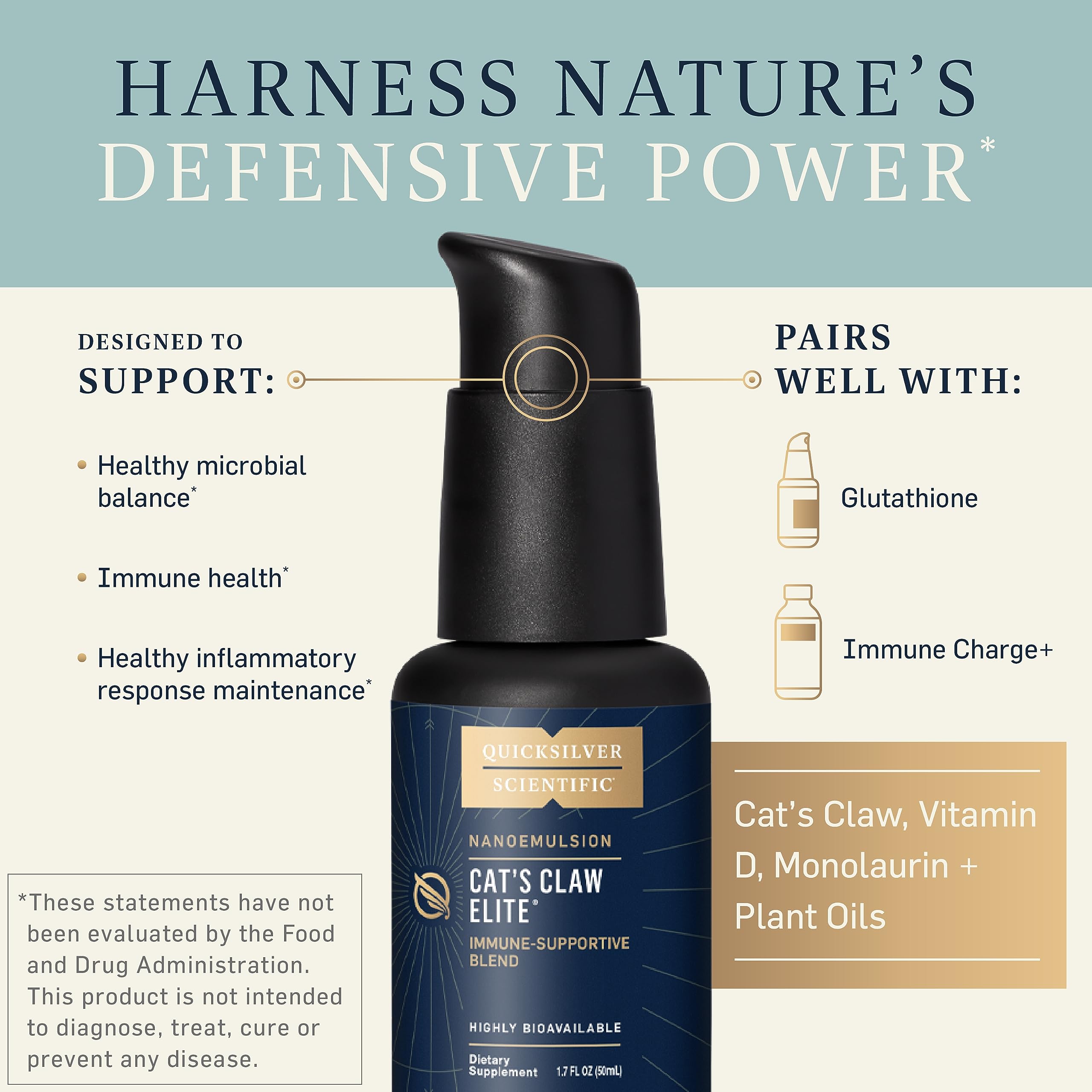 Quicksilver Scientific Cat's Claw Liposomal Vitamin D 1000 IU packaging