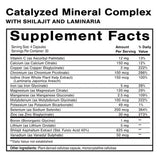 Quicksilver Scientific Catalyzed Mineral Complex 290g side view with ingredients list