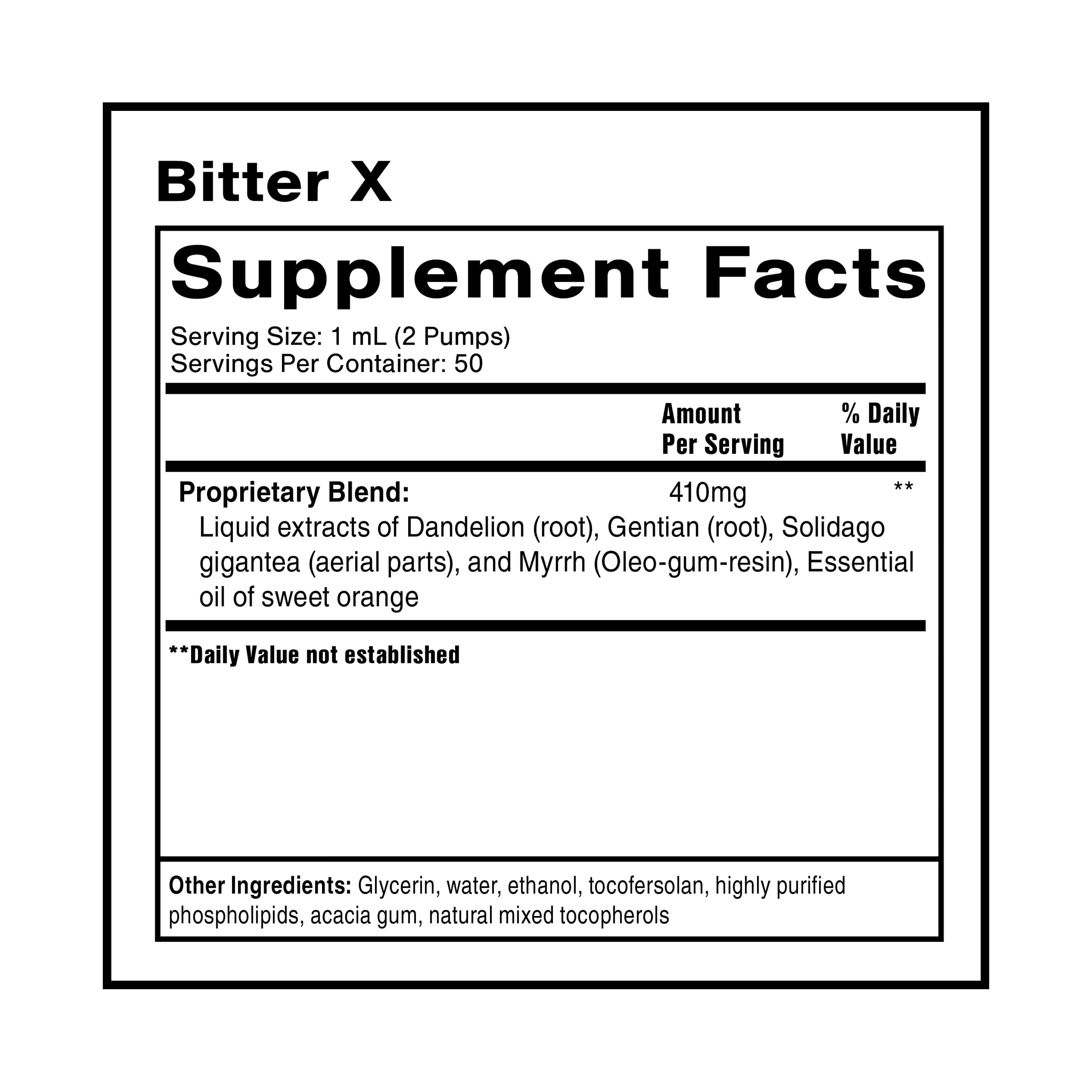 Quicksilver Scientific daily Bitters 410mg bottle side view