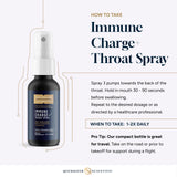 Quicksilver Scientific daily wellness Charge+ Zinc Throat Spray 27ml with dosage instructions