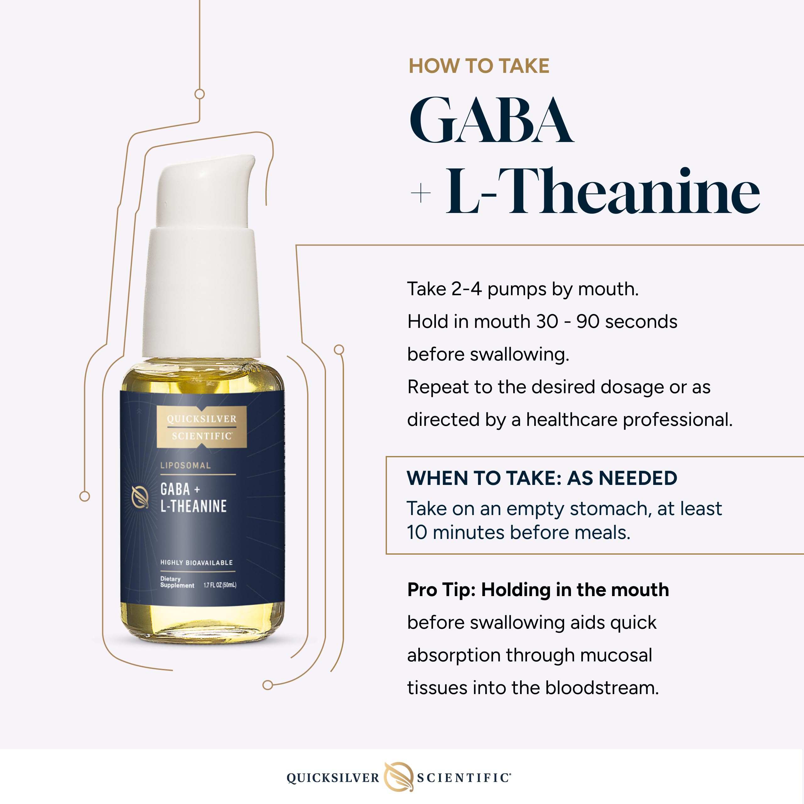 Quicksilver Scientific GABA + L-Theanine supplement with measuring spoon