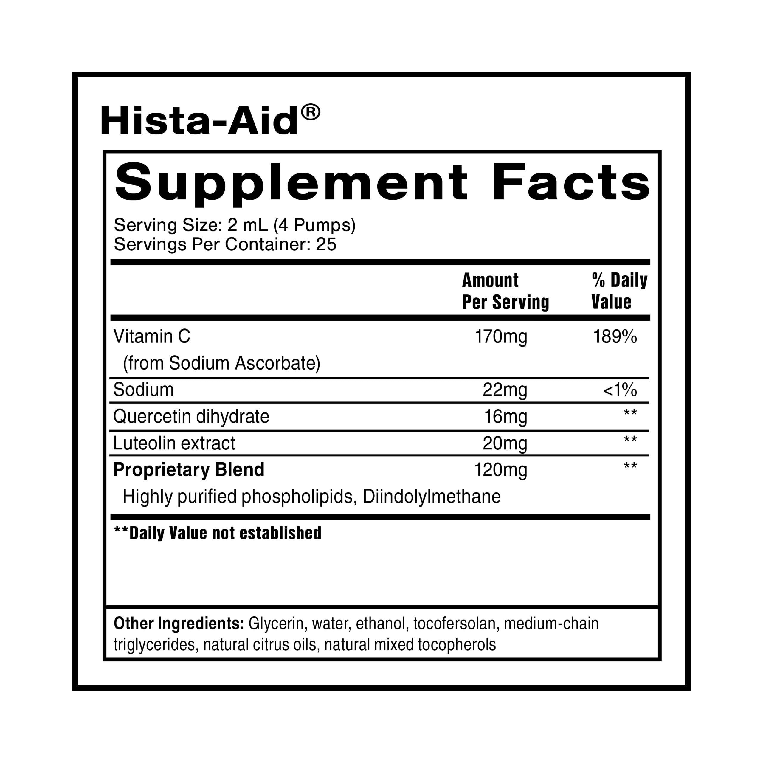 Quicksilver Scientific Hista-Aid Seasonal Relief Formula side view with label