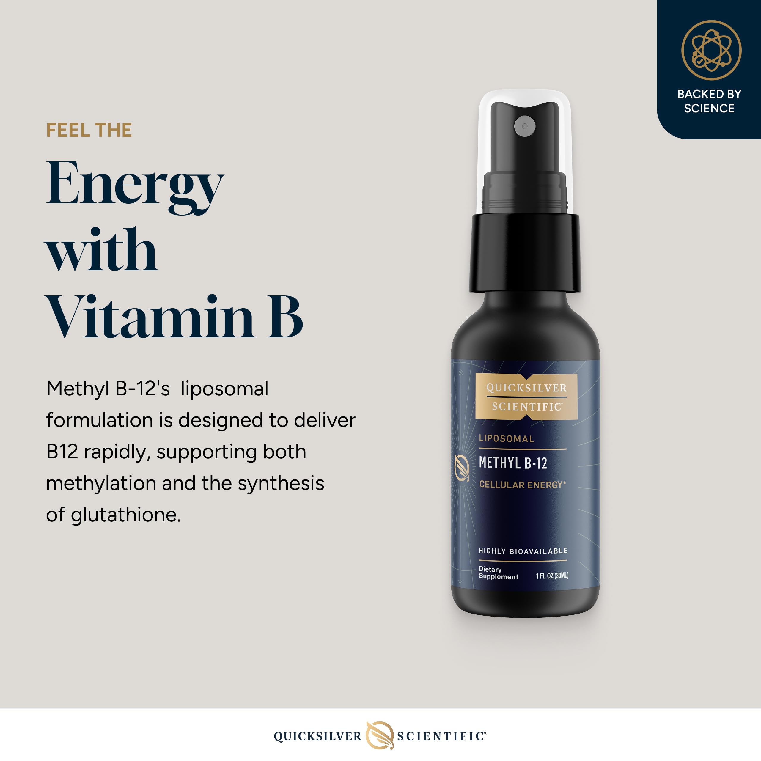 Quicksilver Scientific Liposomal Vitamin B12 Liquid side view