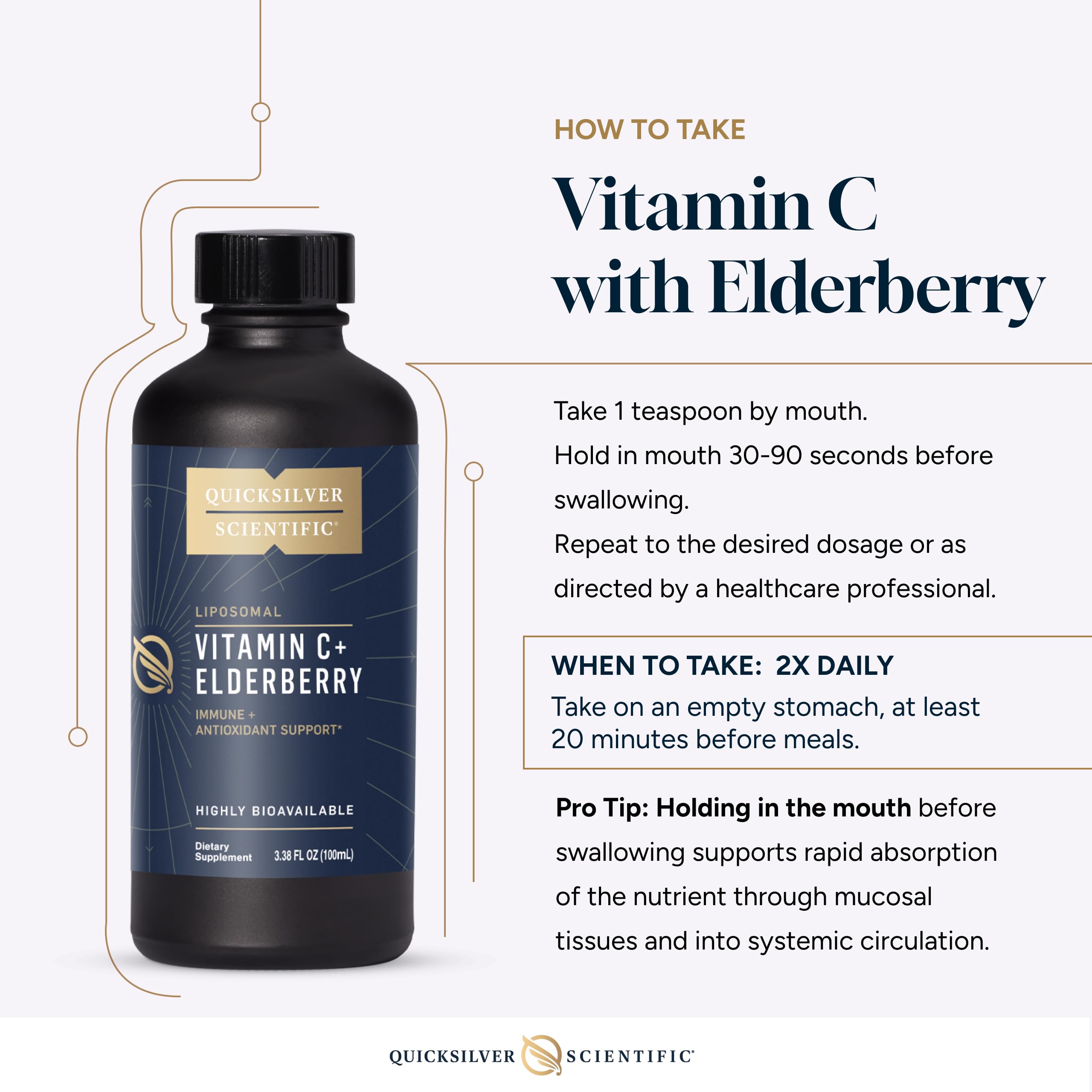 Quicksilver Scientific Liposomal Vitamin C + Elderberry 240g ingredients list