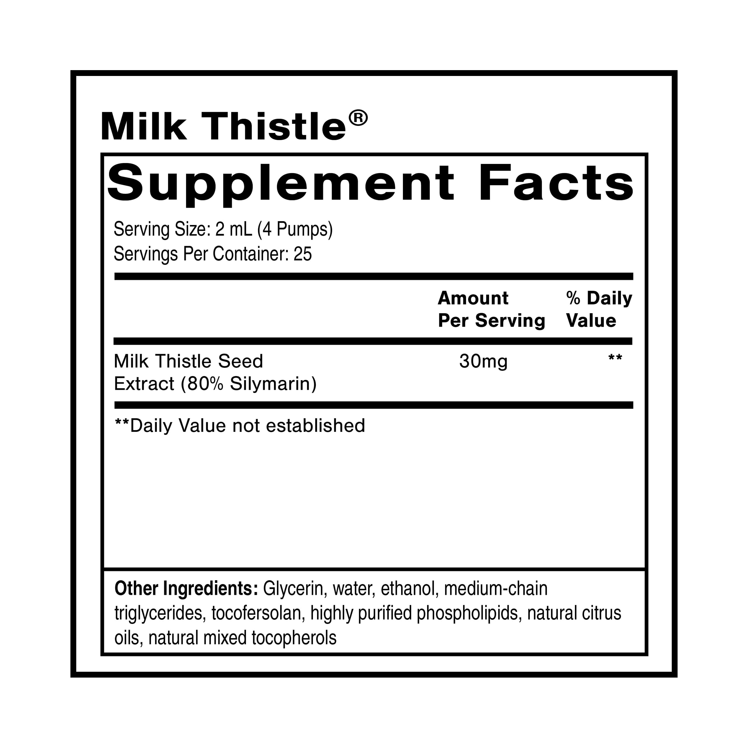 Quicksilver Scientific Milk Thistle Liquid Supplement bottle side view